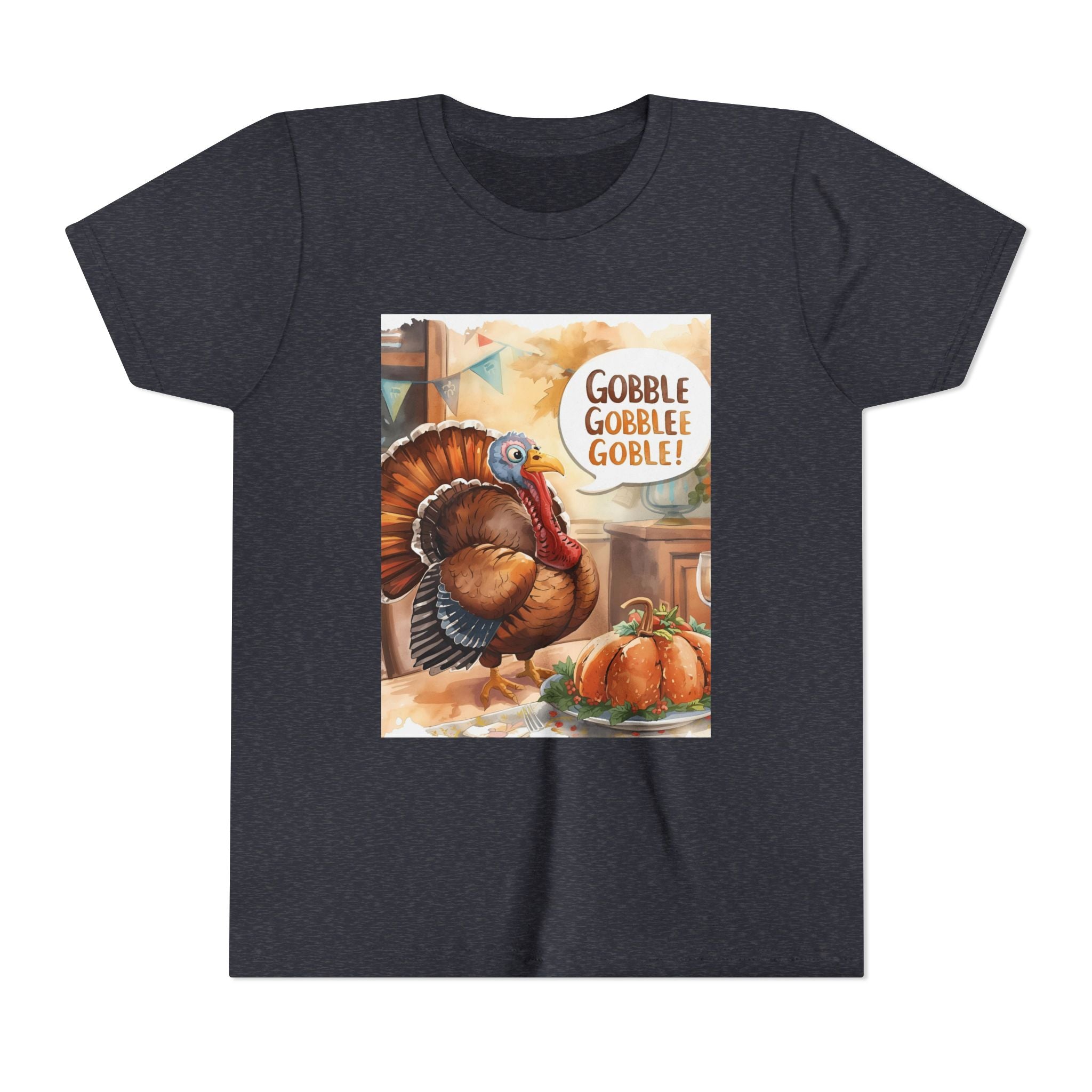 Thanksgiving Turkey Youth Tee, Gobble Gobble Shirt, Kids Thanksgiving Apparel, Fall Celebration Tee, Funny Turkey Shirt