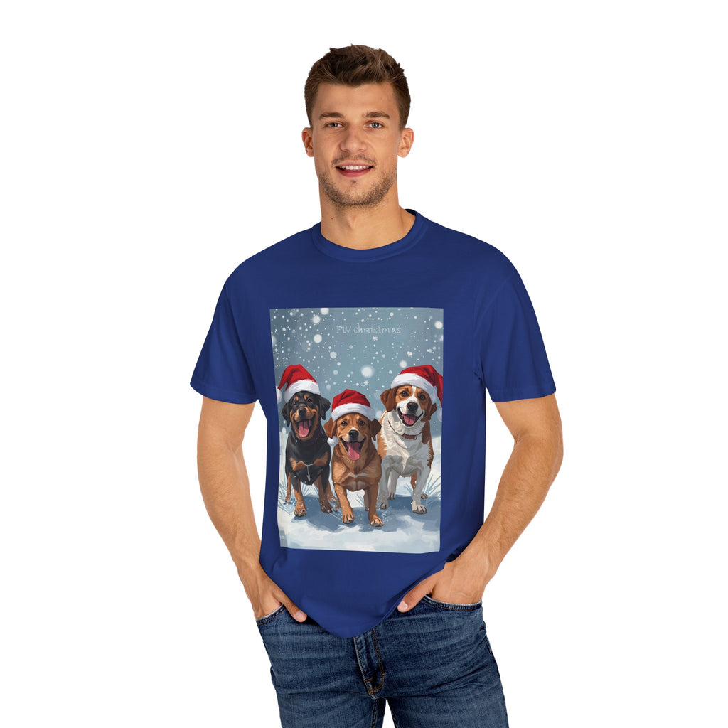 Cute Festive Dog Christmas T-Shirt, Unisex Holiday Tee, Cute Pet Lover Shirt, Christmas Apparel, Dog-Themed Gift, Winter Wear, Fun Family Outfit