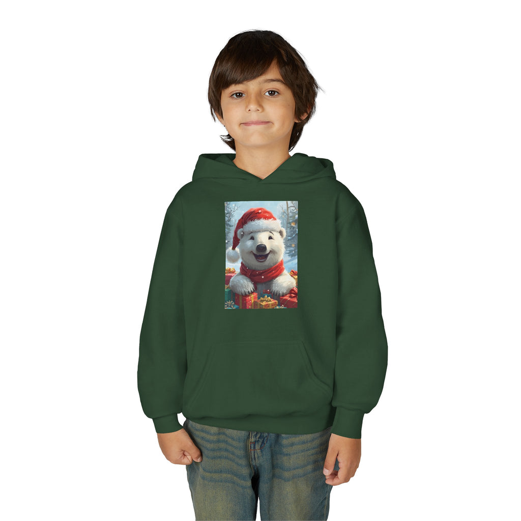 Christmas Bear Youth Heavy Blend Hooded Sweatshirt