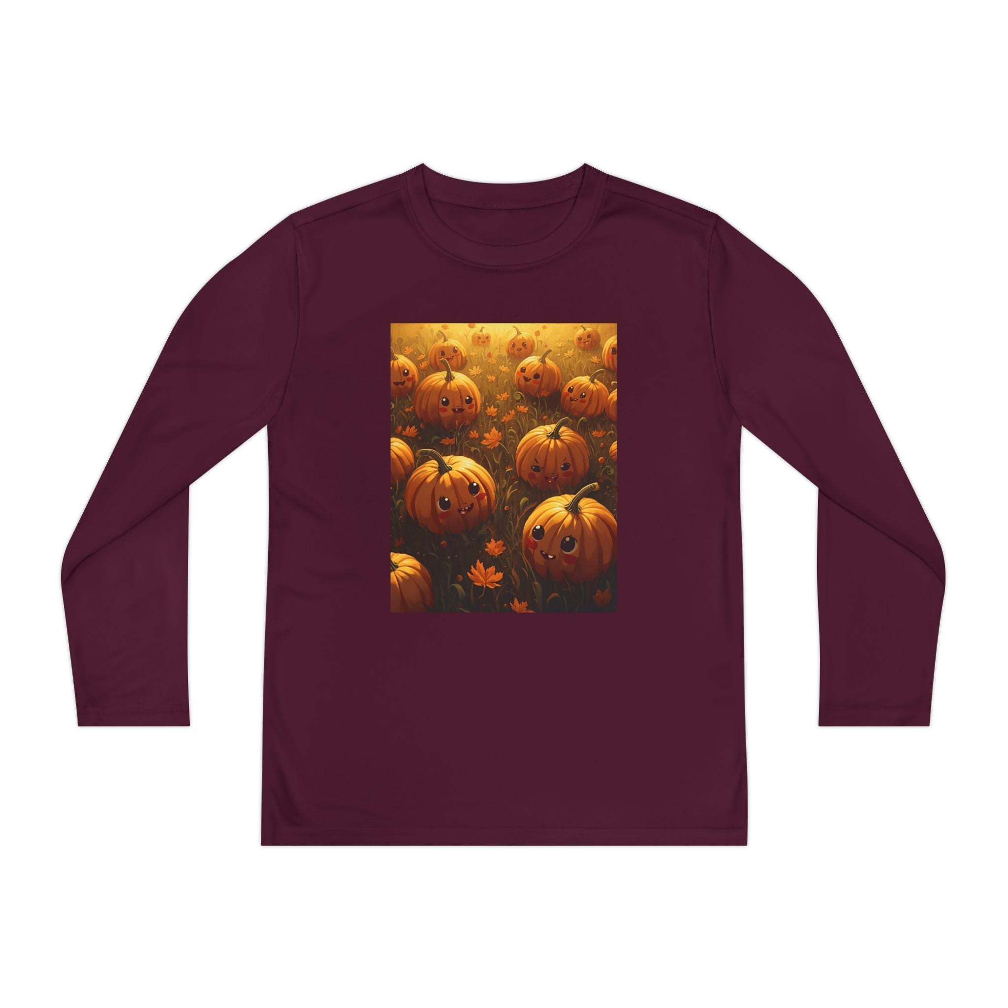 Happy Halloween Pumpkin Youth Long Sleeve Competitor Tee