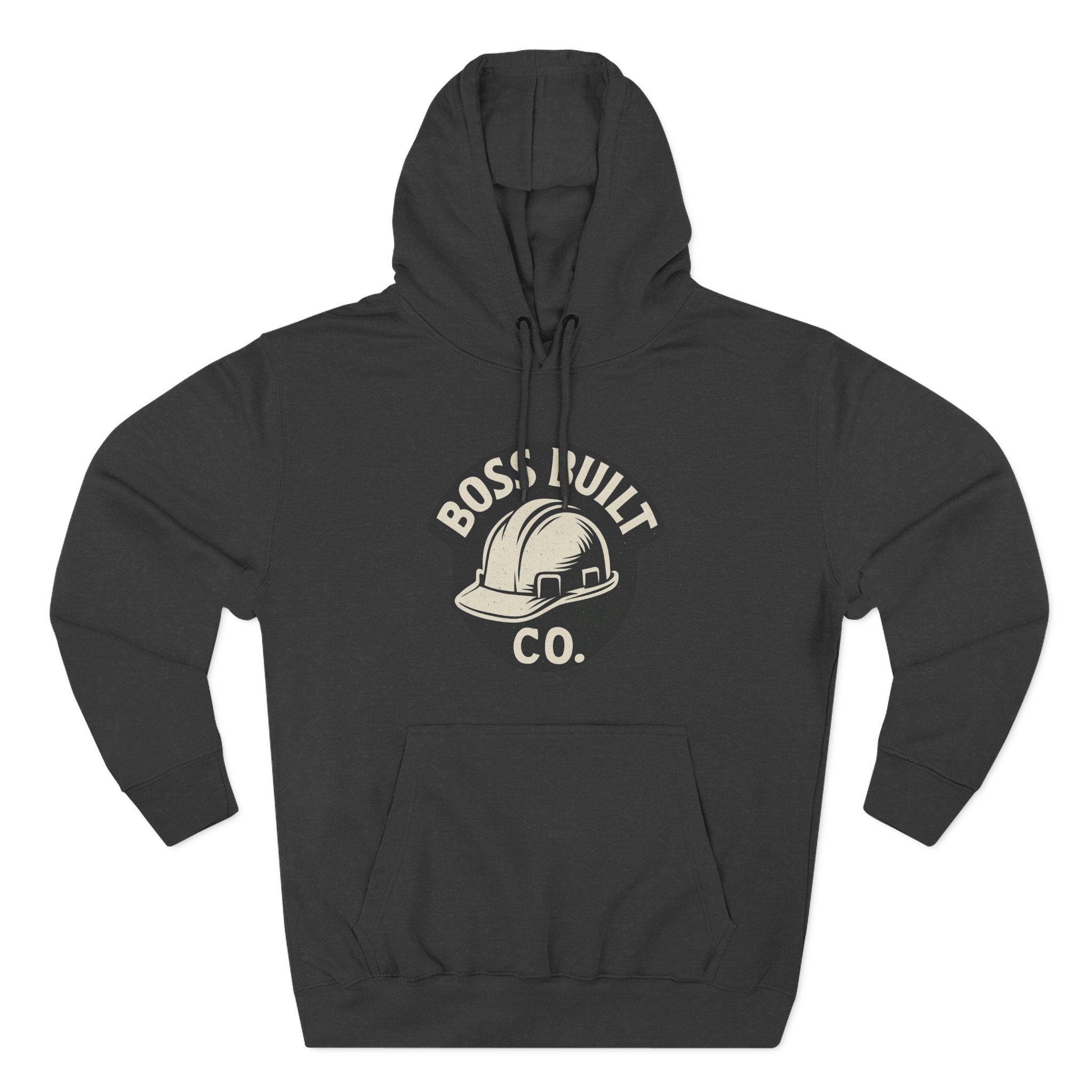 Boss Built Co. Helmet Logo Hoodie — Construction Worker Streetwear