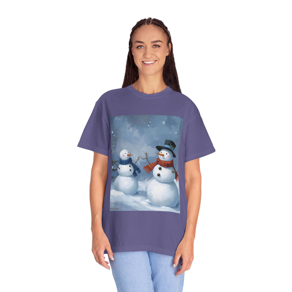 Christmas Snowman Family T-Shirt, Unisex Graphic Tee, Holiday Gift, Winter Apparel, Cozy Casual Wear, Christmas T-Shirt