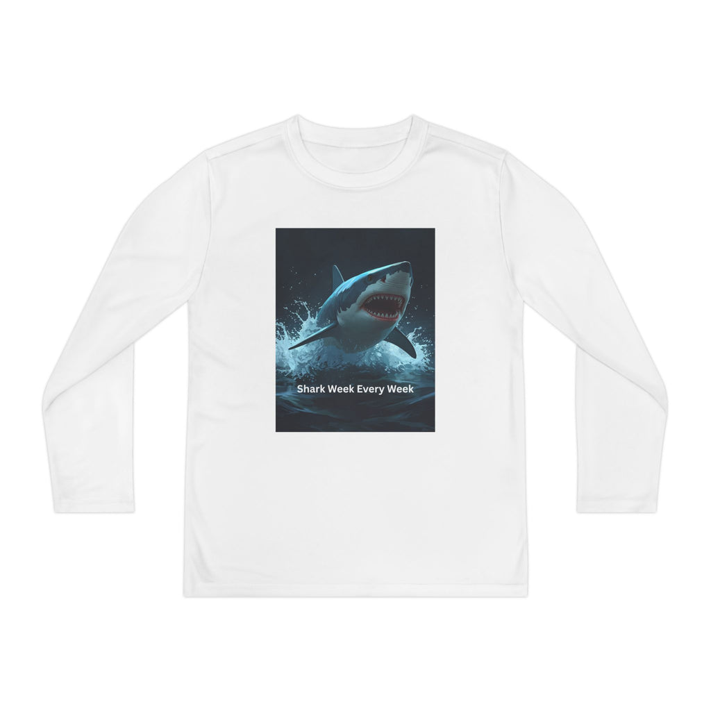 Shark Week Youth Long Sleeve Tee - Funny Ocean Shirt, Kids Gift, Summer Wear, Cool Tee, Swim Shirt, Beach Apparel