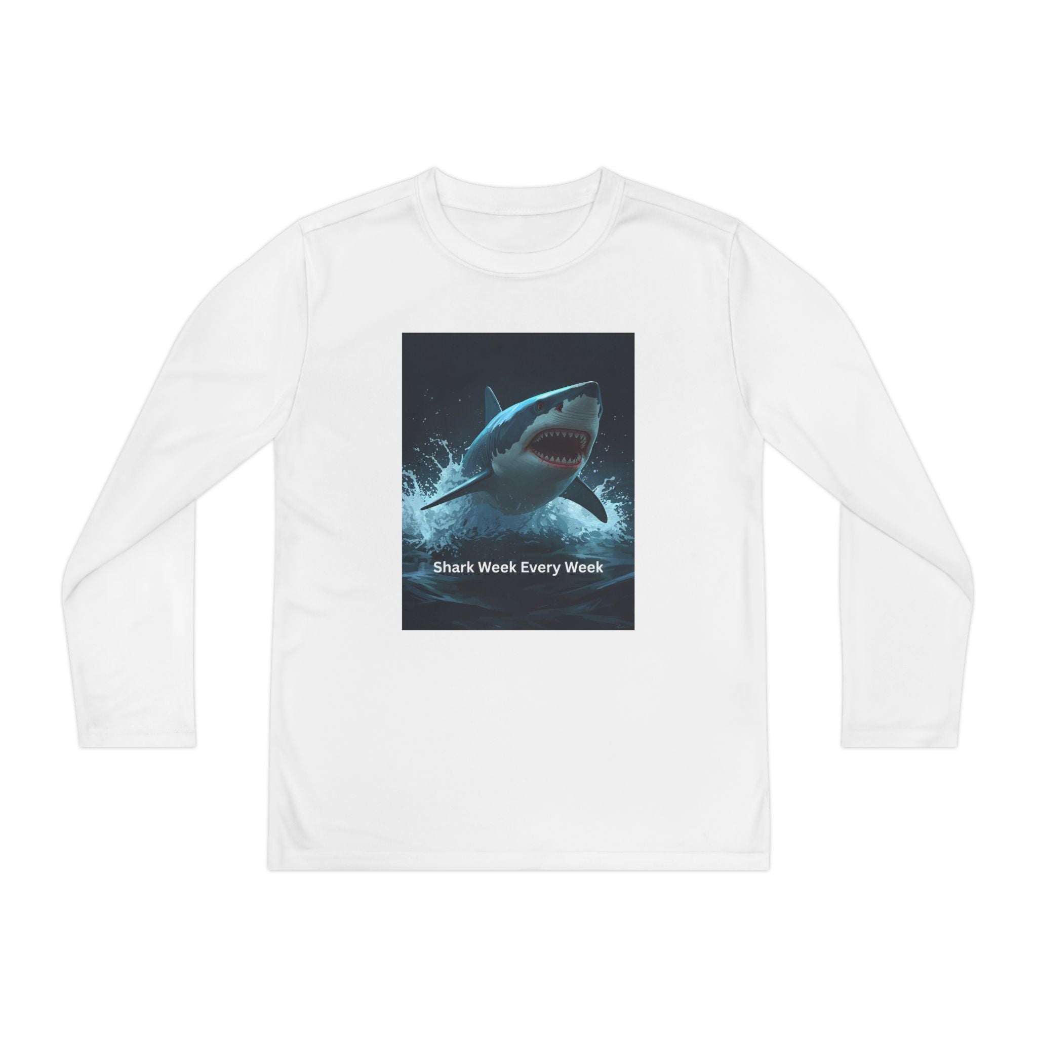 Shark Week Youth Long Sleeve Tee - Funny Ocean Shirt, Kids Gift, Summer Wear, Cool Tee, Swim Shirt, Beach Apparel