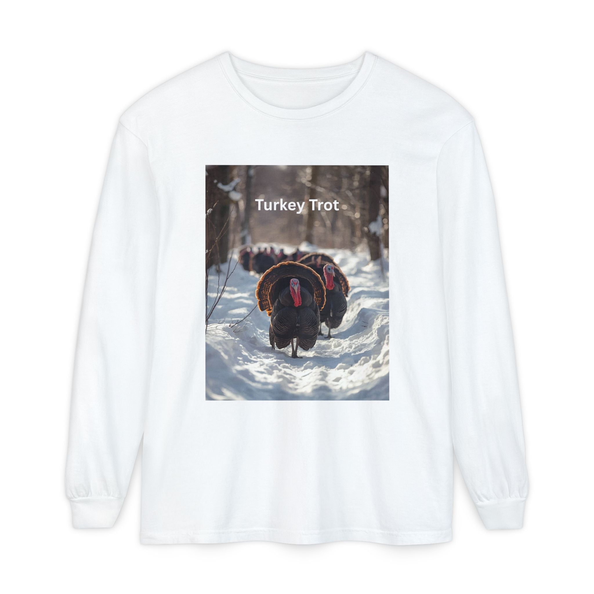 Turkey Trot Long Sleeve T-Shirt, Fall Festival Apparel, Thanksgiving Celebration Top, Unisex Holiday Shirt, Comfortable Everyday Wear