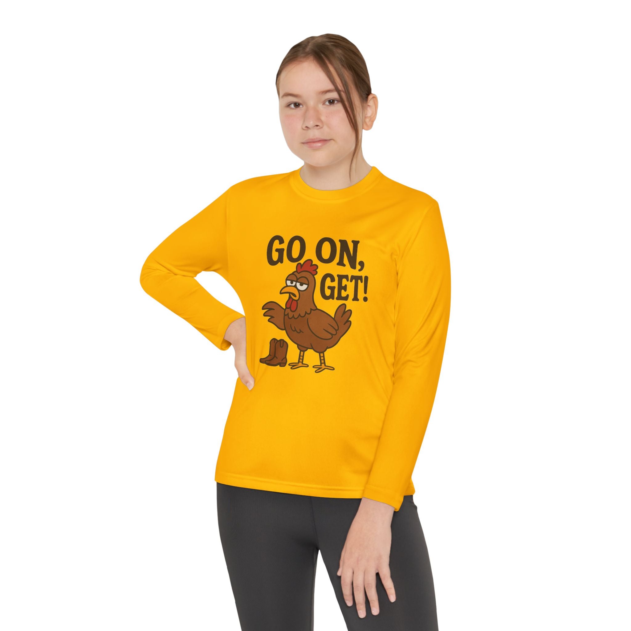 Go On Get Funny Youth Chicken Shirt