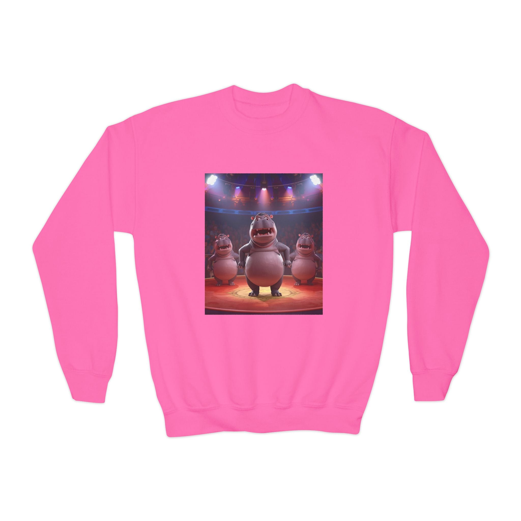 Hippo Funny Youth Crewneck Sweatshirt