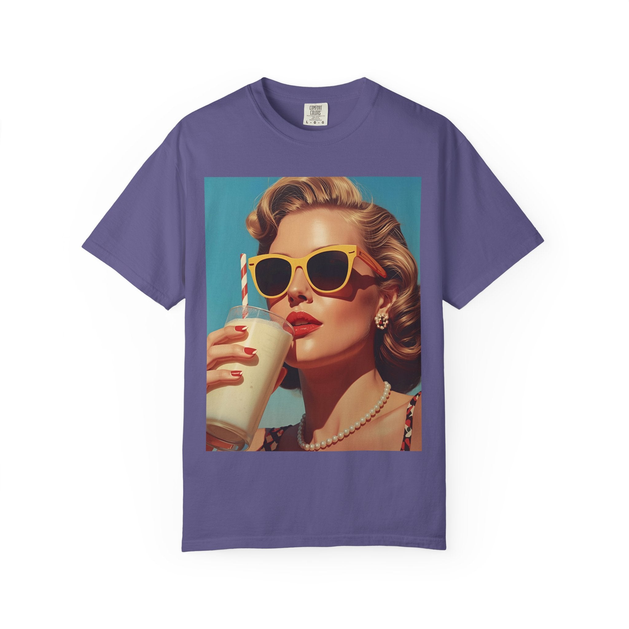 Retro Pop Art Summer Vibe T-shirt | Unisex Garment-Dyed Tee, Vintage Style Shirt, Trendy Summer Wear, Perfect Gift for Her, Casual Everyday Top