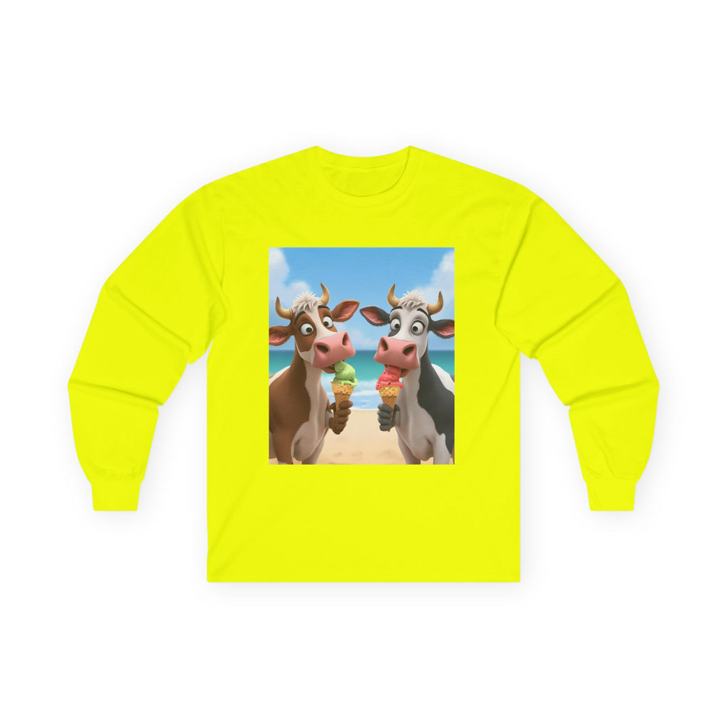 Funny Beach Cows Unisex Ultra Cotton Long Sleeve Tee