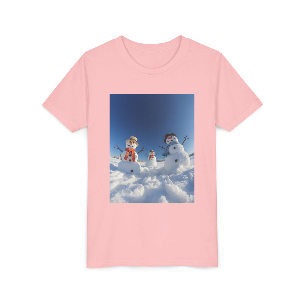 Festive Christmas Snowman Family Youth Short Sleeve Tee