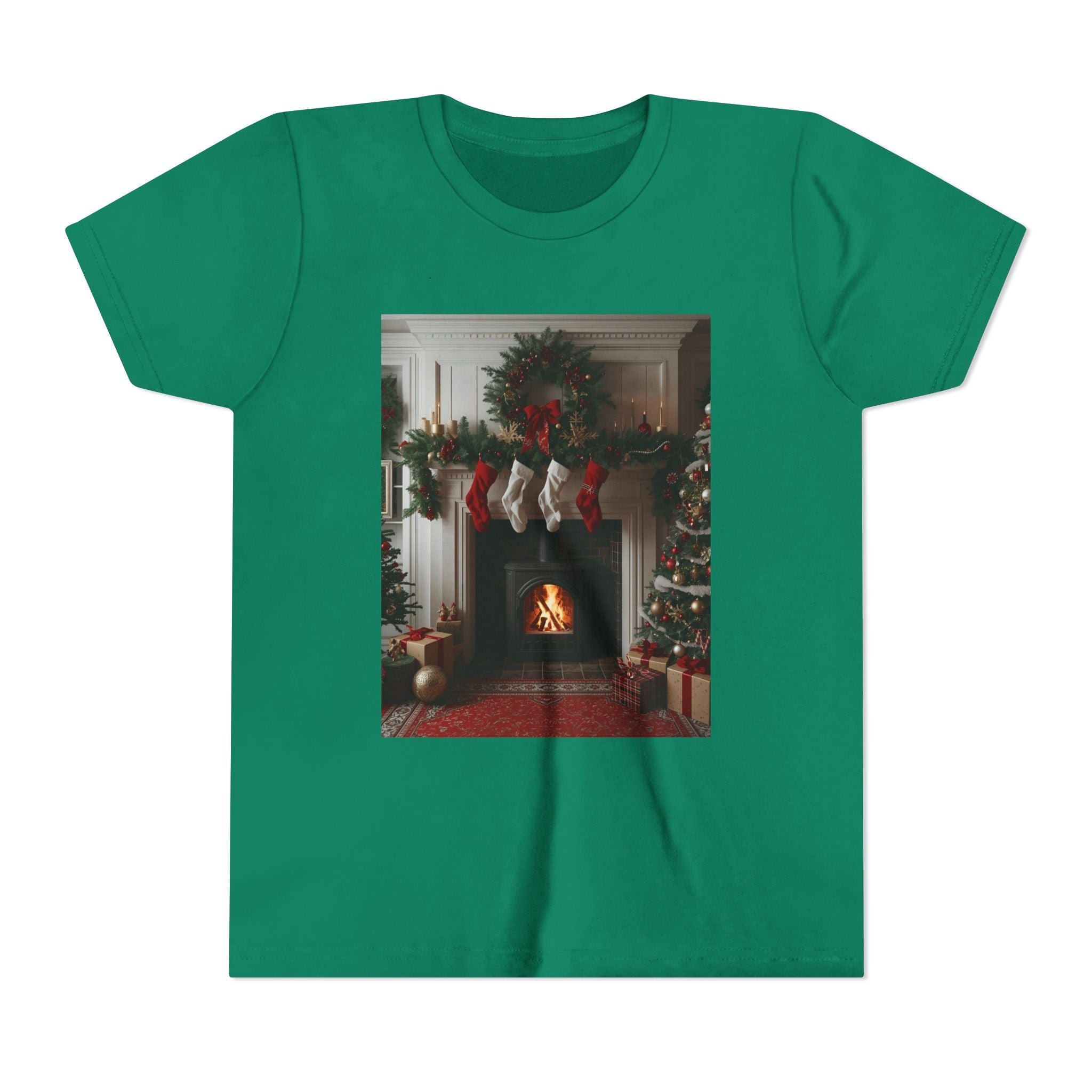 Cozy Christmas Youth Tee, Holiday Gift for Kids, Festive Short Sleeve Shirt, Winter Wear, Family Photos, Christmas Apparel