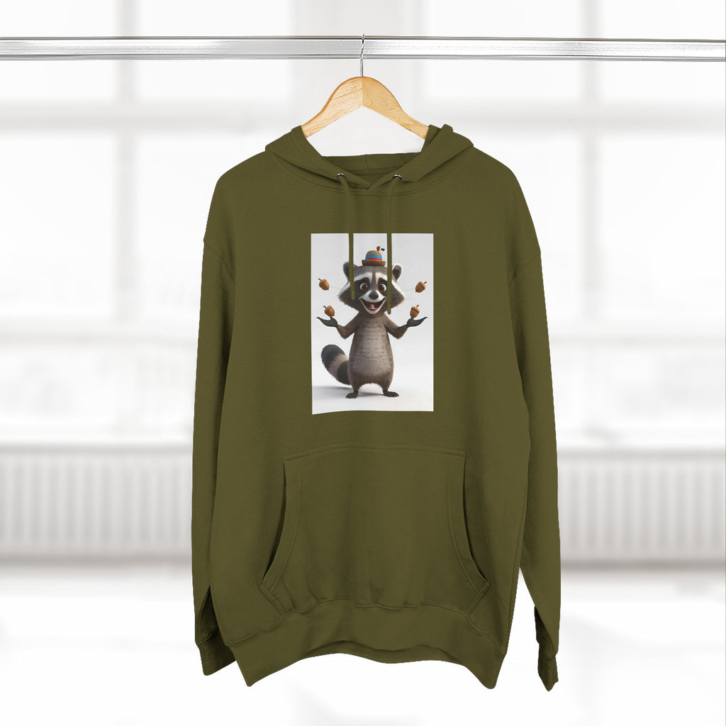 Raccoon Three-Panel Fleece Hoodie