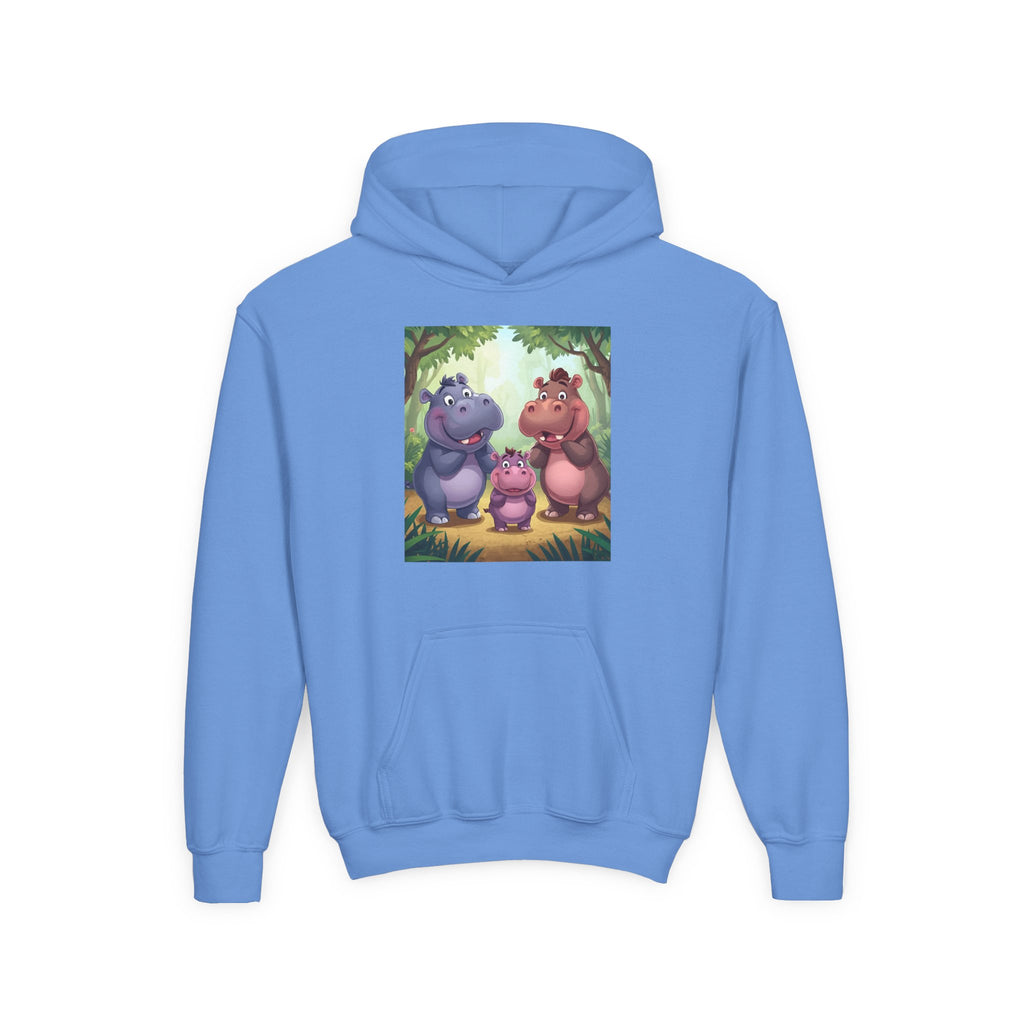 Hippo Cute Youth Heavy Blend Hooded Sweatshirt