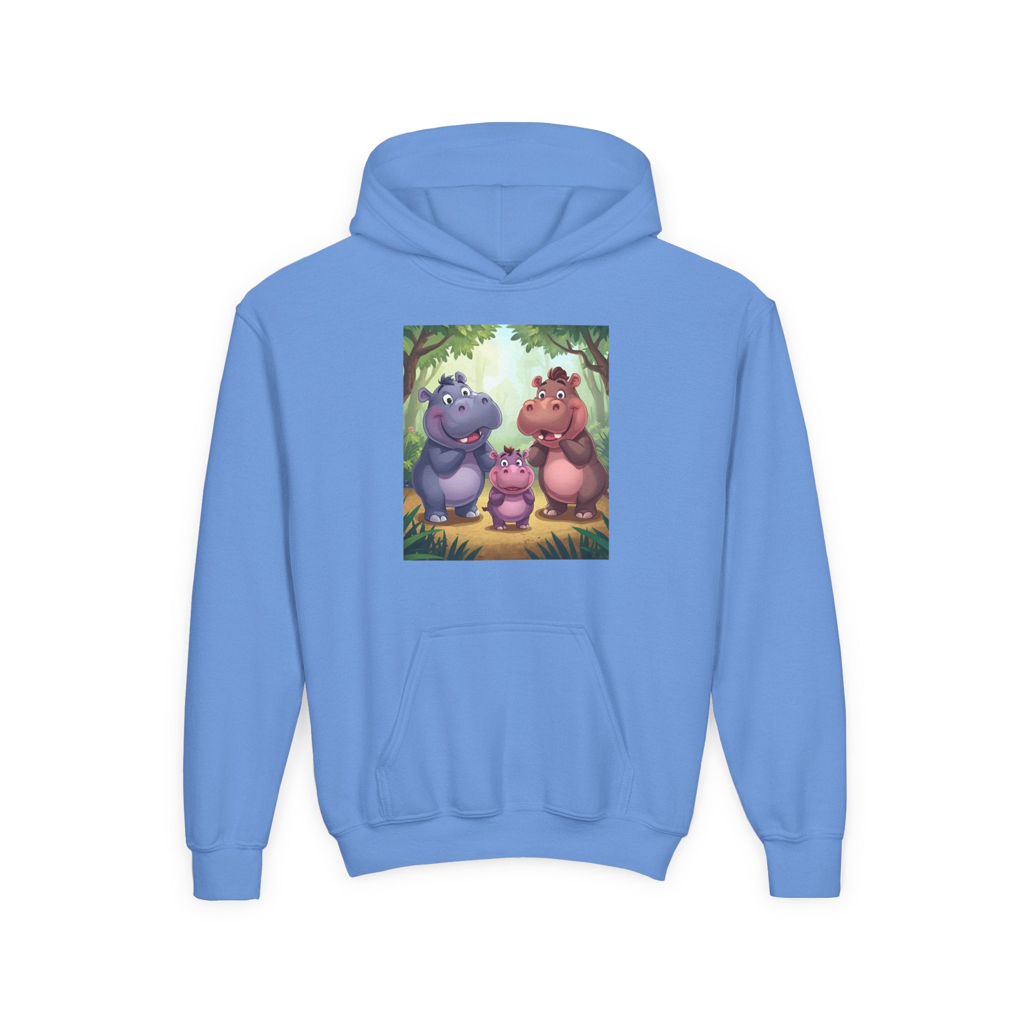 Hippo Cute Youth Heavy Blend Hooded Sweatshirt