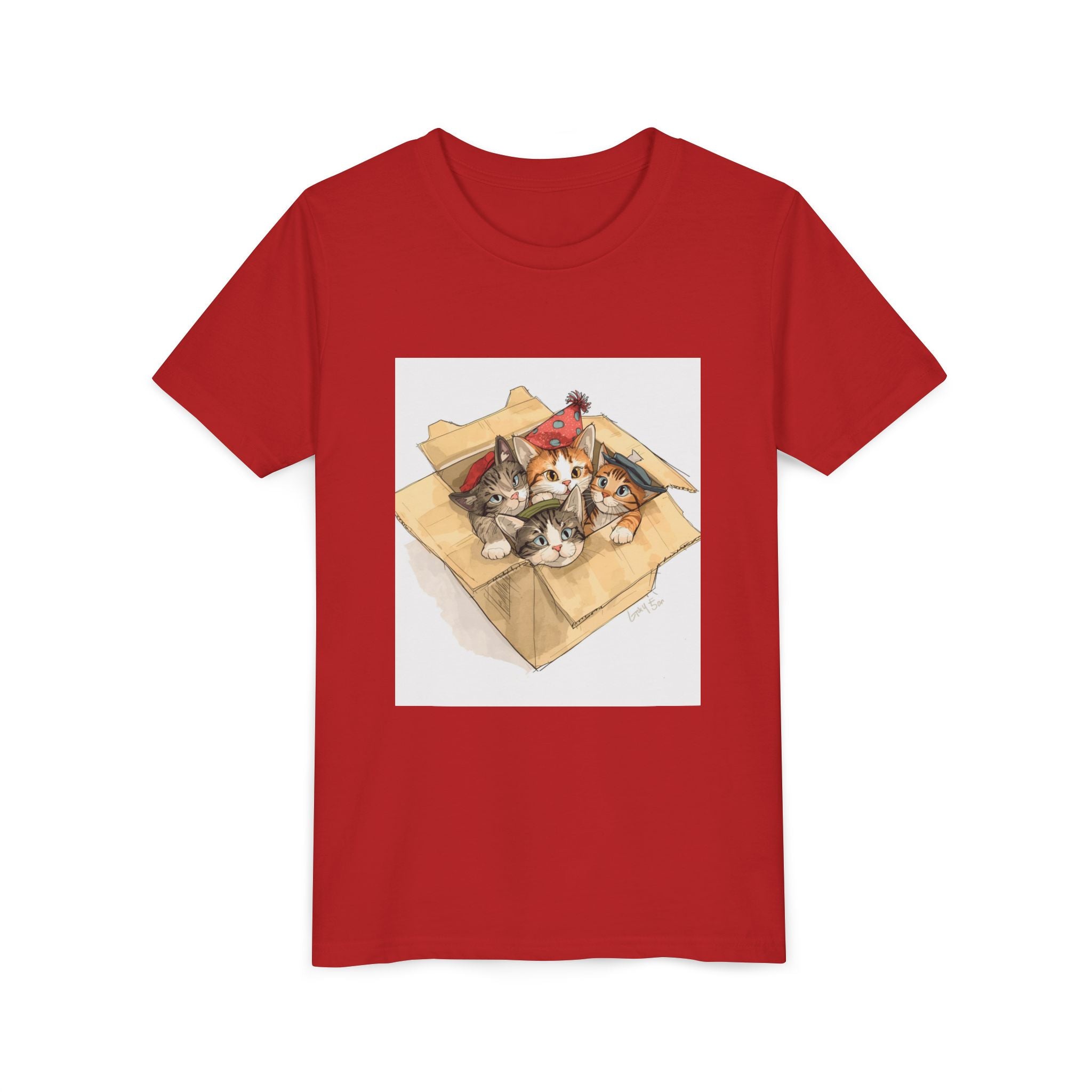 Cute Kittens In Box Youth Short Sleeve Tee