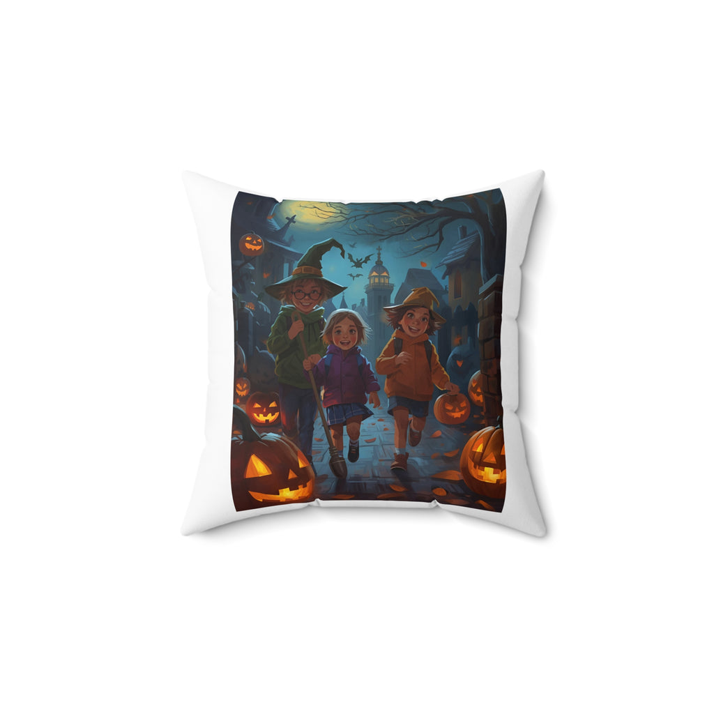 Spooky Halloween Themed Throw Pillow, Spooky Home Decor, Kids Room Pillow, Autumn Decorative Cushion, Cozy Seasonal Accent