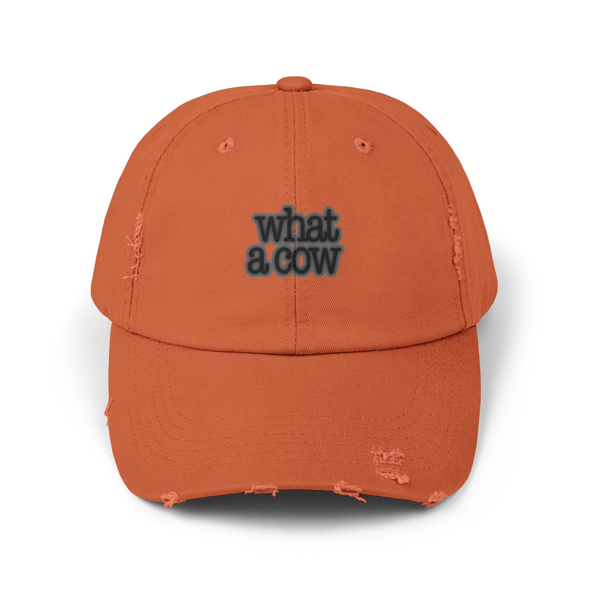 What A Cow Unisex Distressed Cap