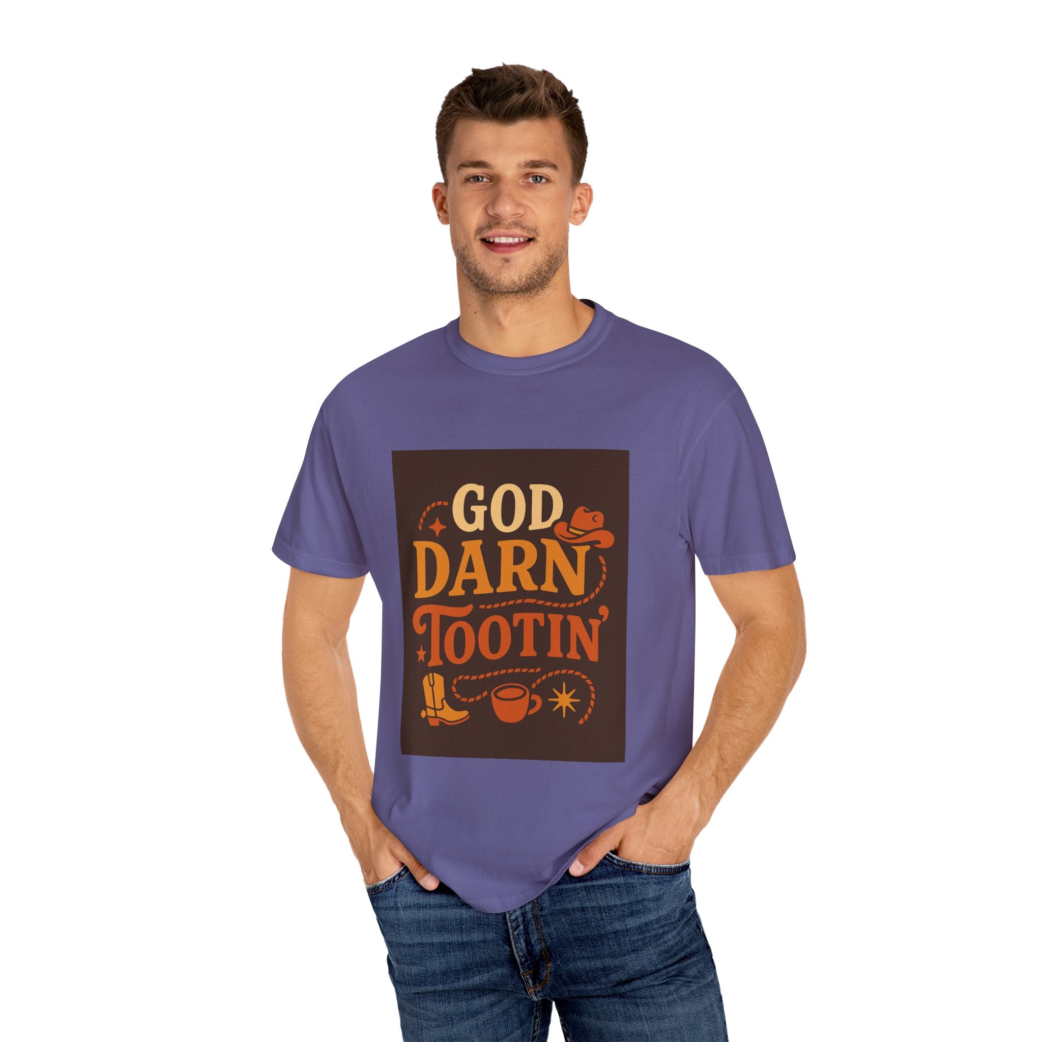 Vintage-Inspired Unisex T-Shirt with 'God Darn Tootin' Graphic - Perfect for Cowpoke Gatherings, Western Themed Events, Gift
