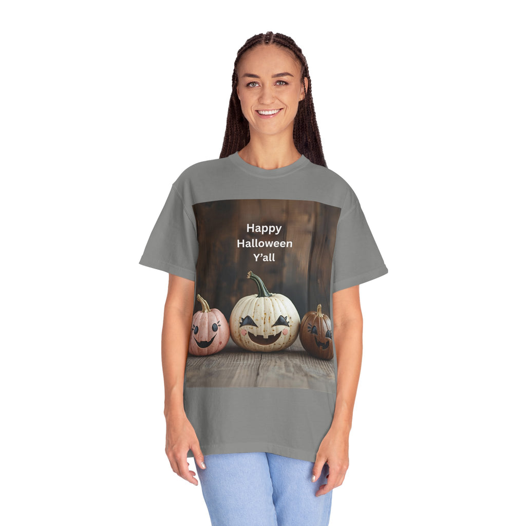 Happy Halloween Y'all T-shirt, Fall Pumpkin Tee, Unisex Halloween Apparel, Cute Halloween Gift, Autumn Wardrobe Essential