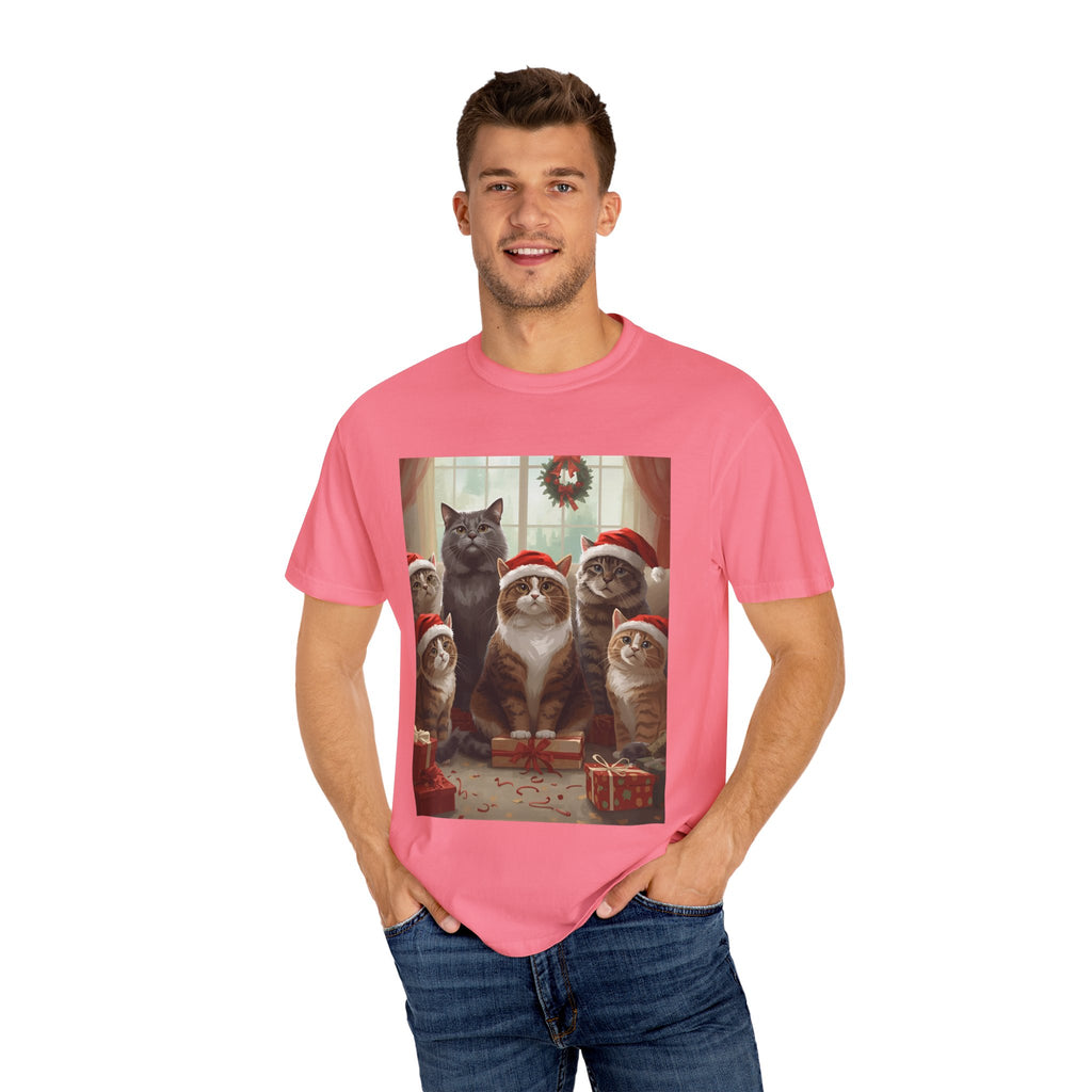 Cute Festive Christmas Holiday Cat T-Shirt, Christmas Gift, Cute Cat Shirt, Unisex Tee, Pet Lover Gift, Cozy Winter Style