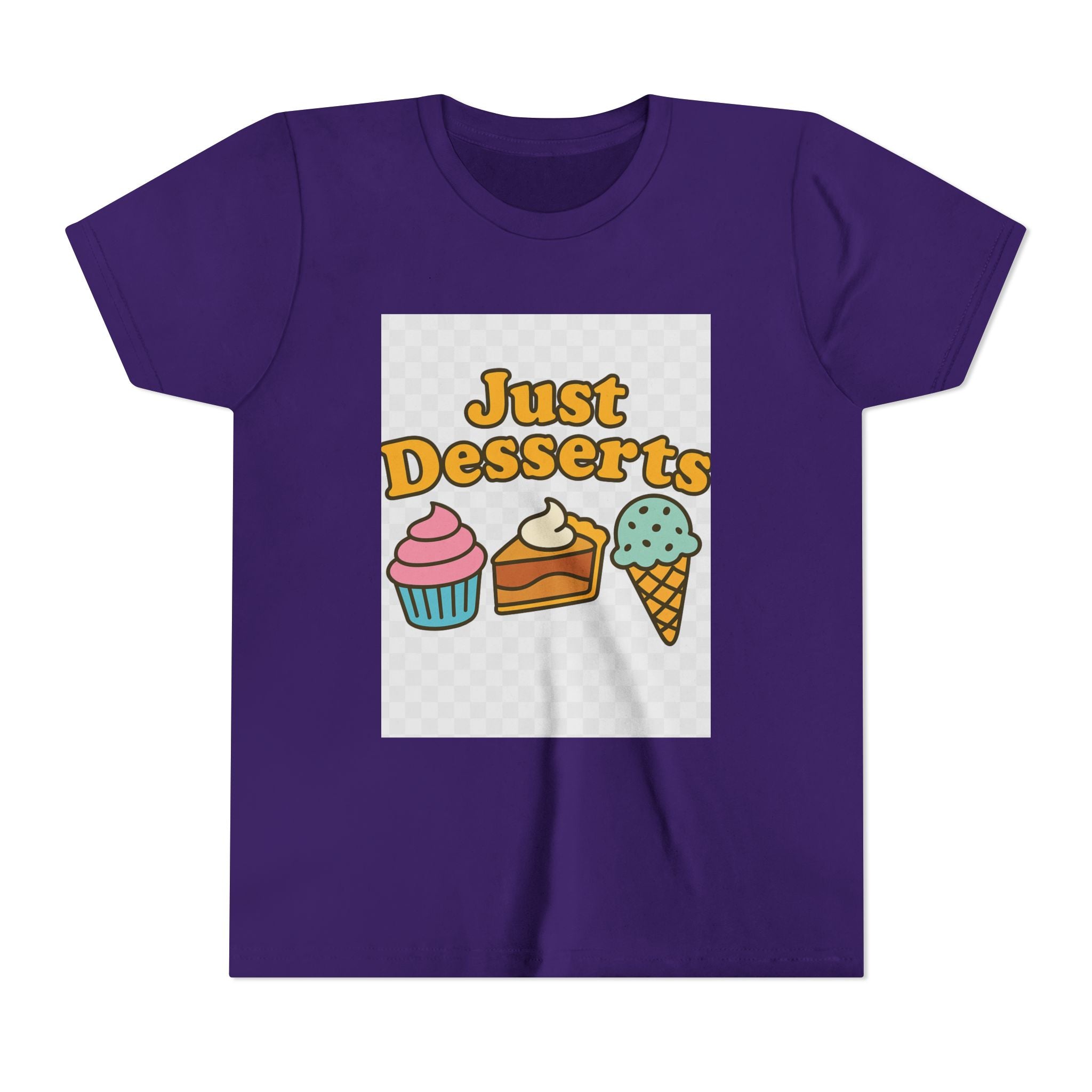 Youth Short Sleeve Tee - Just Desserts Ice Cream and Cupcake Graphic T-Shirt
