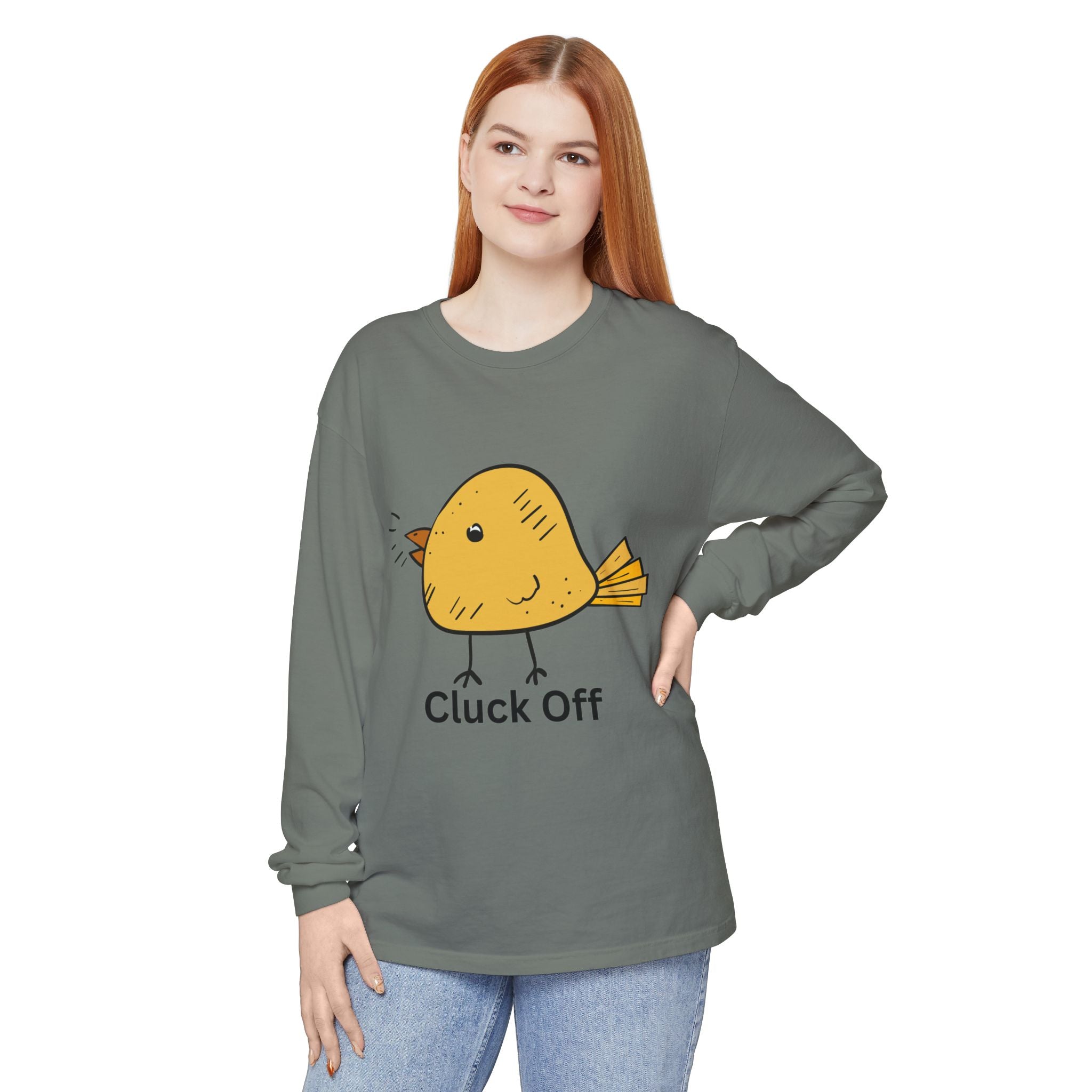 Cluck Off Unisex Garment-dyed Long Sleeve T-Shirt