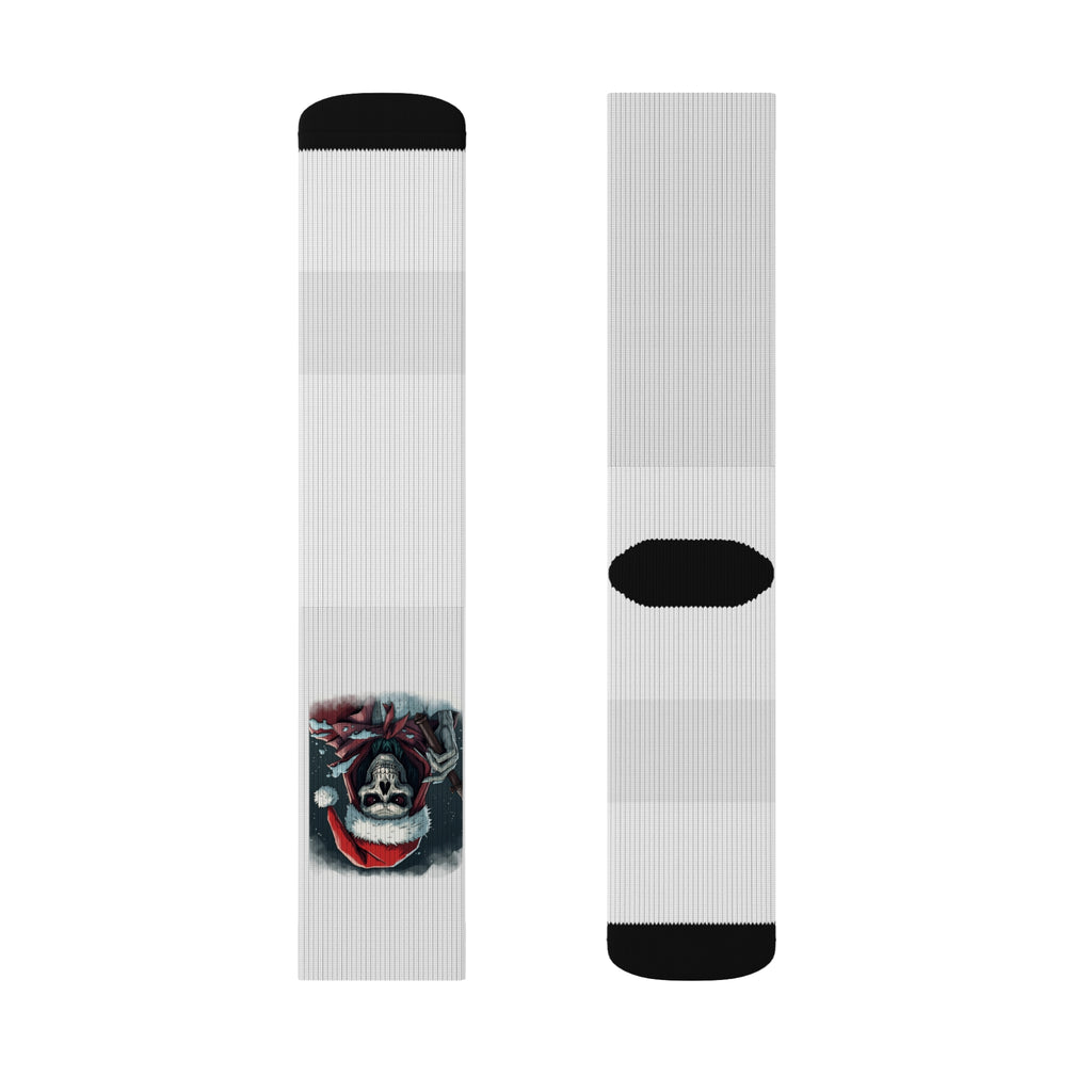 Spooky Skeleton Christmas Santa Sublimation Socks