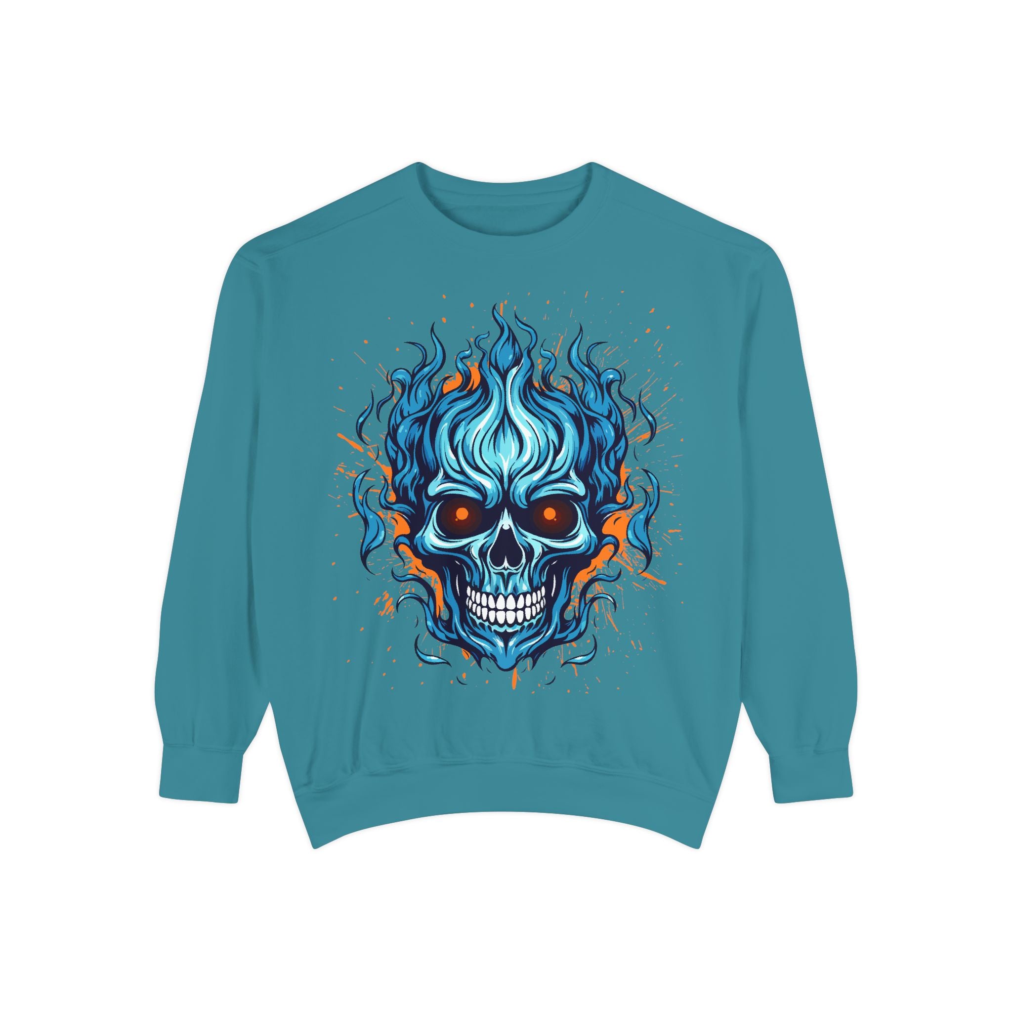 Blue Skull Unisex Garment-Dyed Sweatshirt