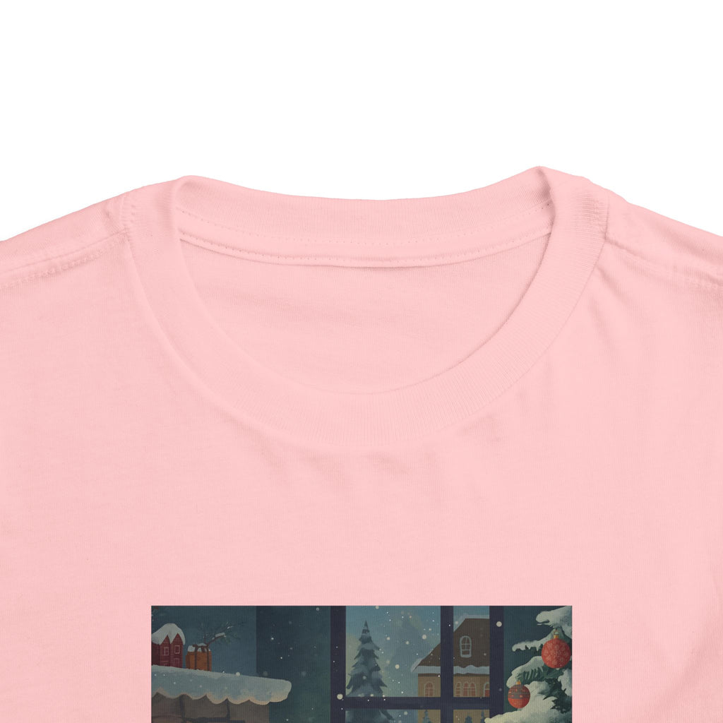 Cute Cat Christmas Festive Toddler Short Sleeve Tee