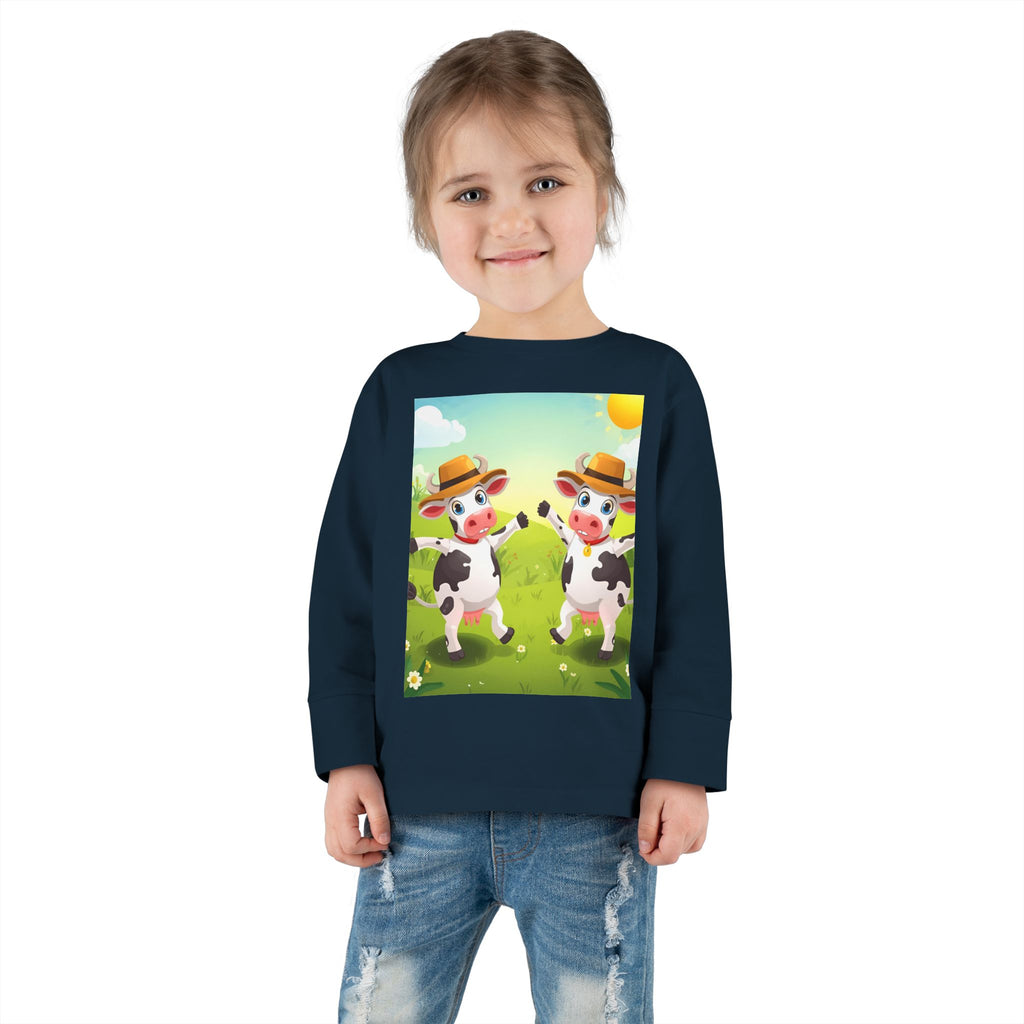 Cute Cows Farm Fun Toddler Long Sleeve Tee
