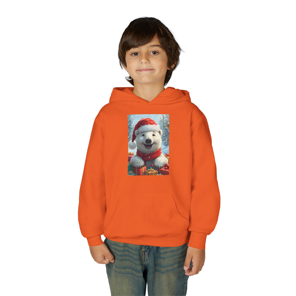 Christmas Bear Youth Heavy Blend Hooded Sweatshirt
