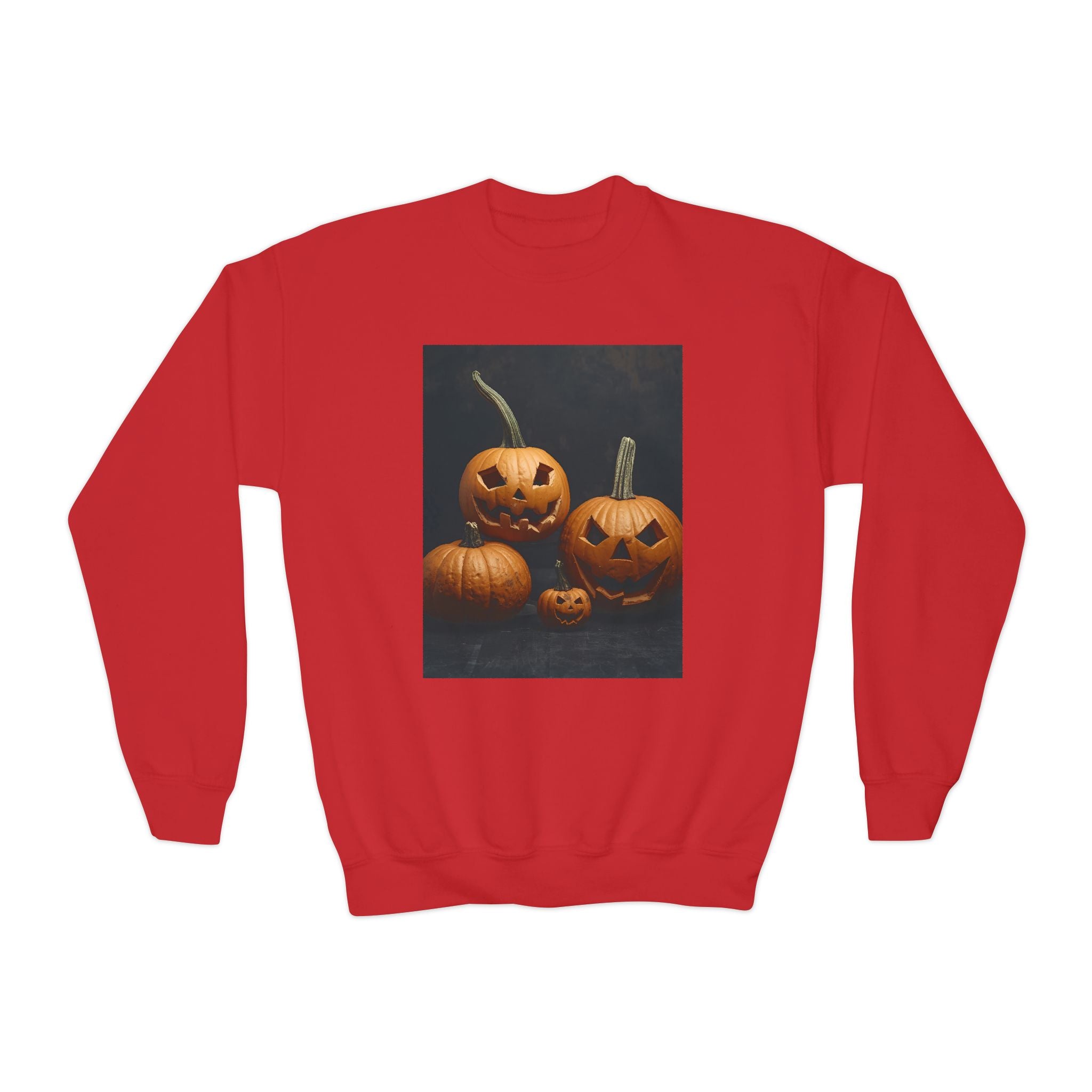 Spooky Halloween Pumpkin Youth Crewneck Sweatshirt