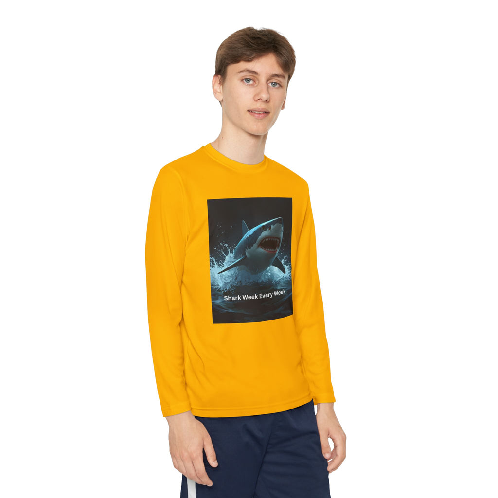 Shark Week Youth Long Sleeve Tee - Funny Ocean Shirt, Kids Gift, Summer Wear, Cool Tee, Swim Shirt, Beach Apparel