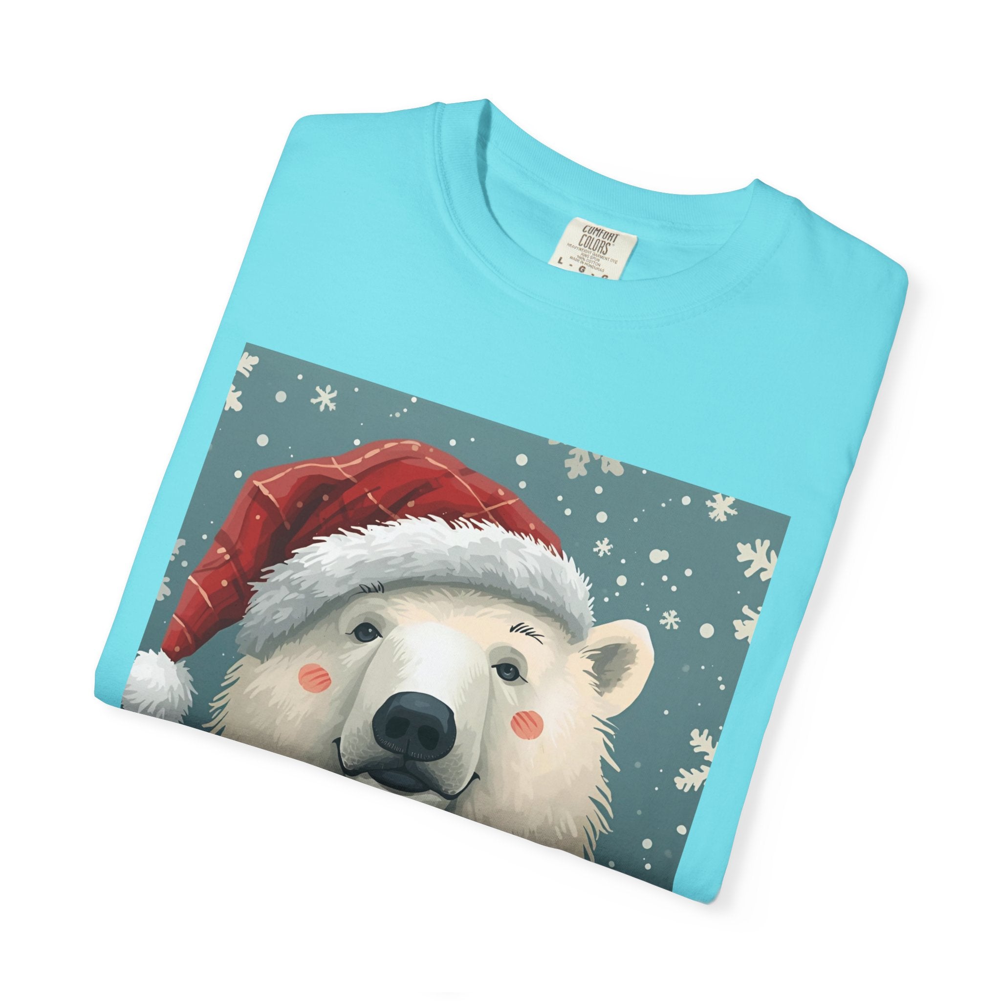 Festive Polar Bear T-Shirt, Christmas Tee, Winter Apparel, Holiday Shirt, Gift Idea, Unisex Graphic Tee