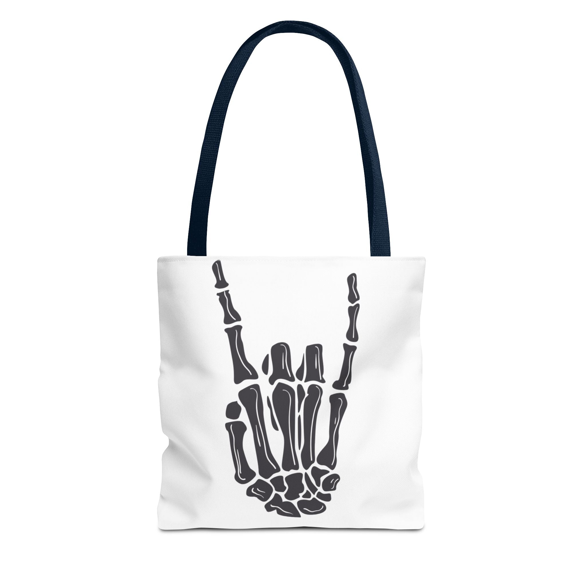Rock On Skeleton Tote Bag, Goth Tote, Halloween Accessory, Cute Gift for Teens, Festival Bag, Band Merchandise
