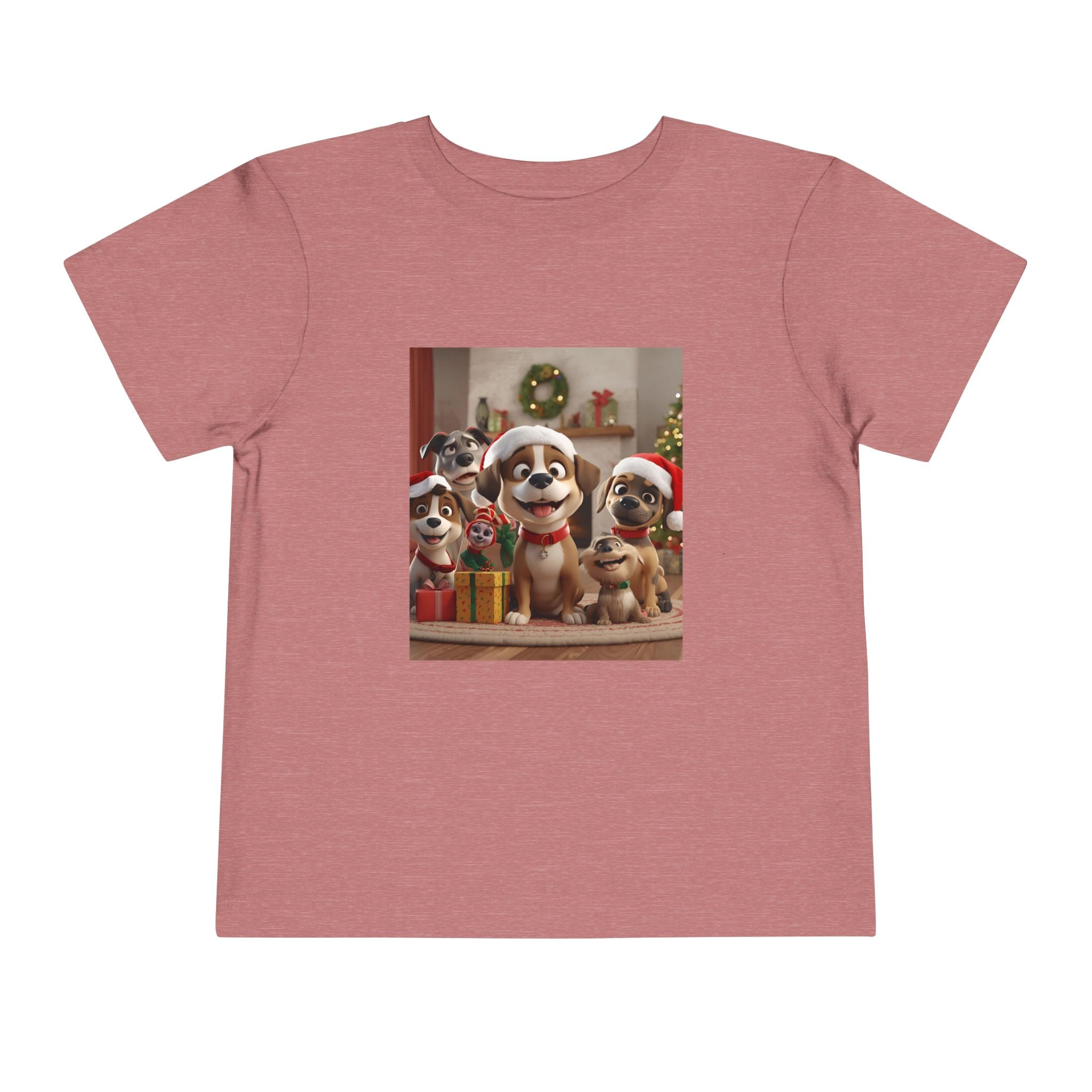 Cute Christmas Festive Puppy Toddler Tee, Cute Dog Christmas Shirt, Kids Holiday Clothing, Animal Lover Gift, Birthday Outfit