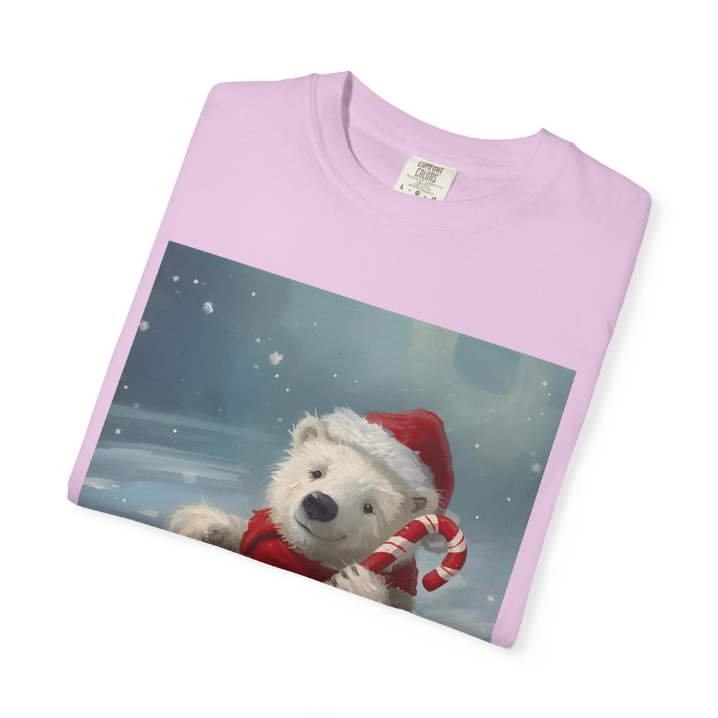 Cozy Christmas Bear T-Shirt, Winter Apparel, Holiday Gift, Family Matching Tee, Cute Polar Bear Design, Festive Outfit
