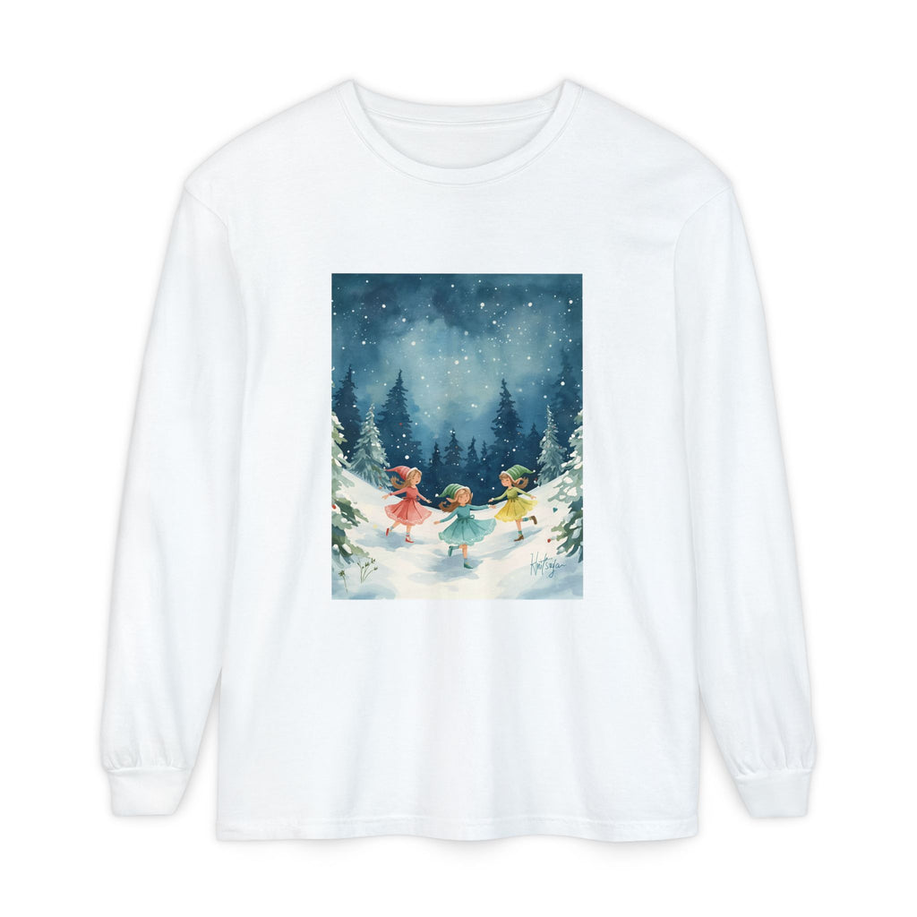 Winter Wonderland Long Sleeve T-Shirt, Cozy Graphic Tee, Perfect for Holidays, Gift for Her, Winter Apparel, Seasonal Fashion