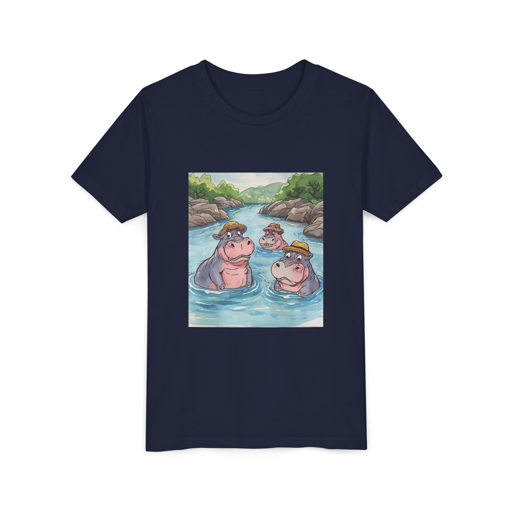 Hippo Cute Youth Short Sleeve Tee