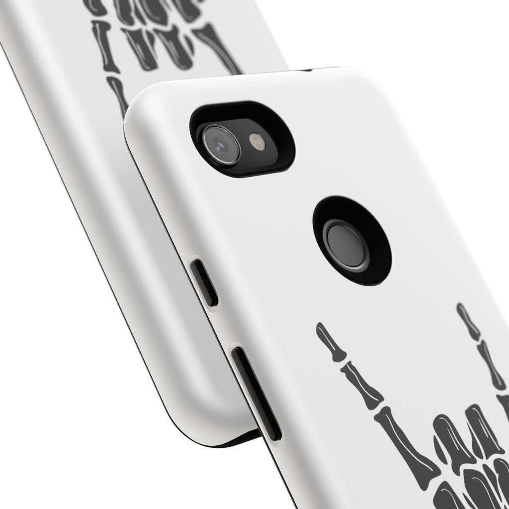 Rock On Skeleton Phone Case, Edgy Phone Cover, Tough Cases for Music Lovers, Halloween Accessories, Gifts for Him