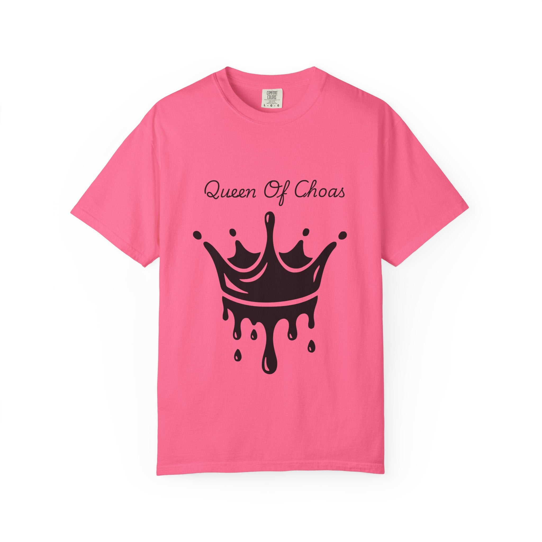 Queen of Chaos T-Shirt, Unisex Garment-Dyed Tee, Fun Casual Wear, Unique Gift Idea, Perfect for Celebrations