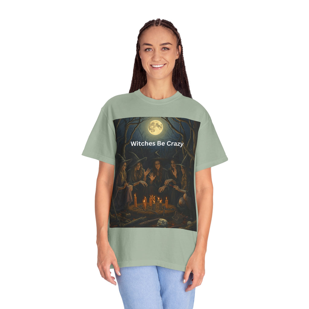 Spooky Halloween Witches Be Crazy T-Shirt, Unisex Witch T-shirt, Spooky Halloween Tee, Casual Graphic Shirt, Perfect for Witches, Gift for Witch Friends