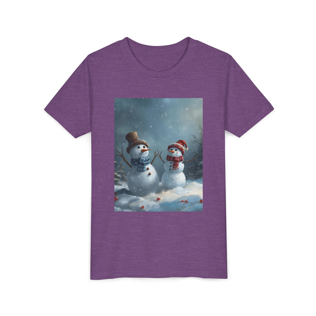 Youth Christmas Snowman Tee, Winter T-Shirt, Christmas Gift, Holiday Apparel, Kids Winter Wear, Cute Snowman Design