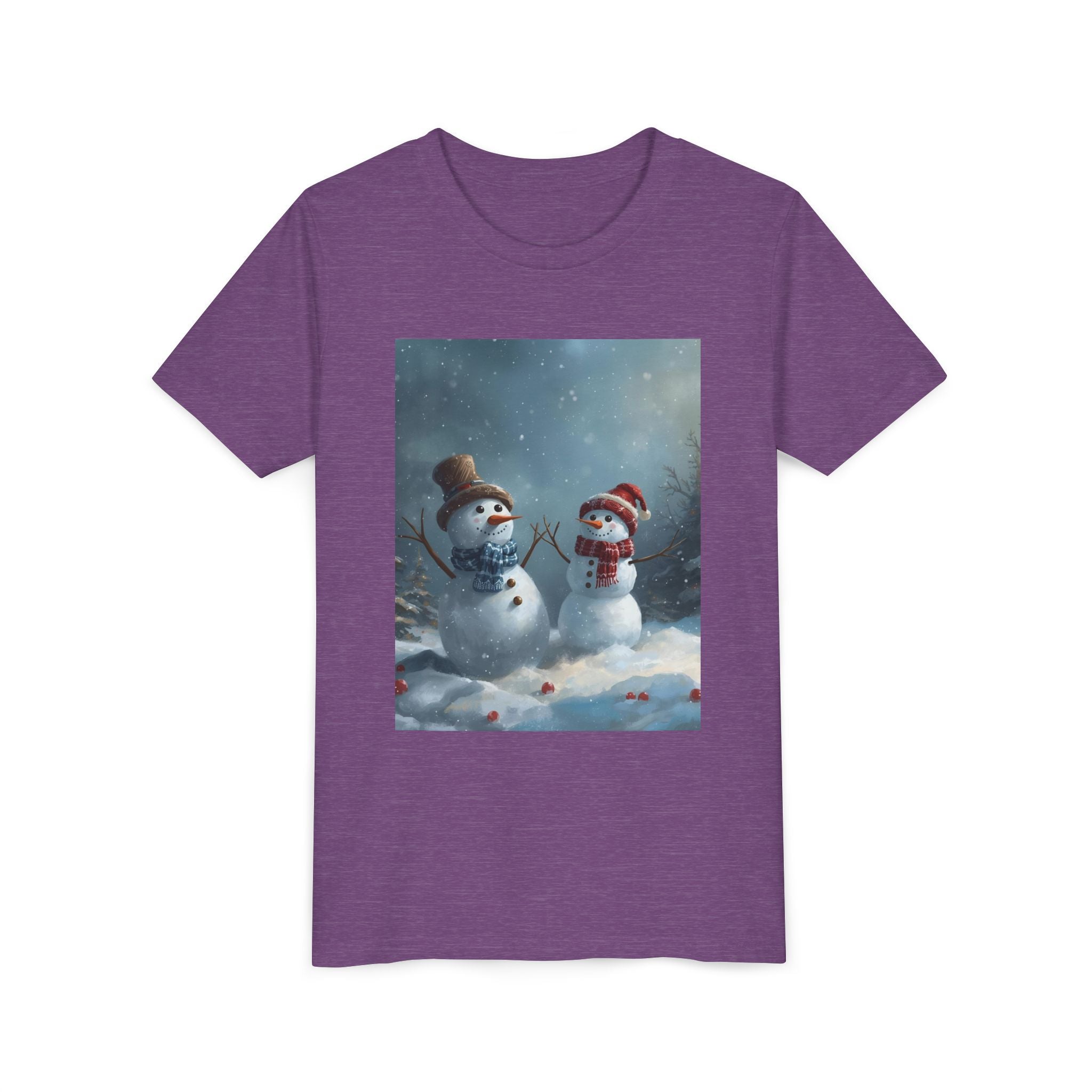 Youth Christmas Snowman Tee, Winter T-Shirt, Christmas Gift, Holiday Apparel, Kids Winter Wear, Cute Snowman Design