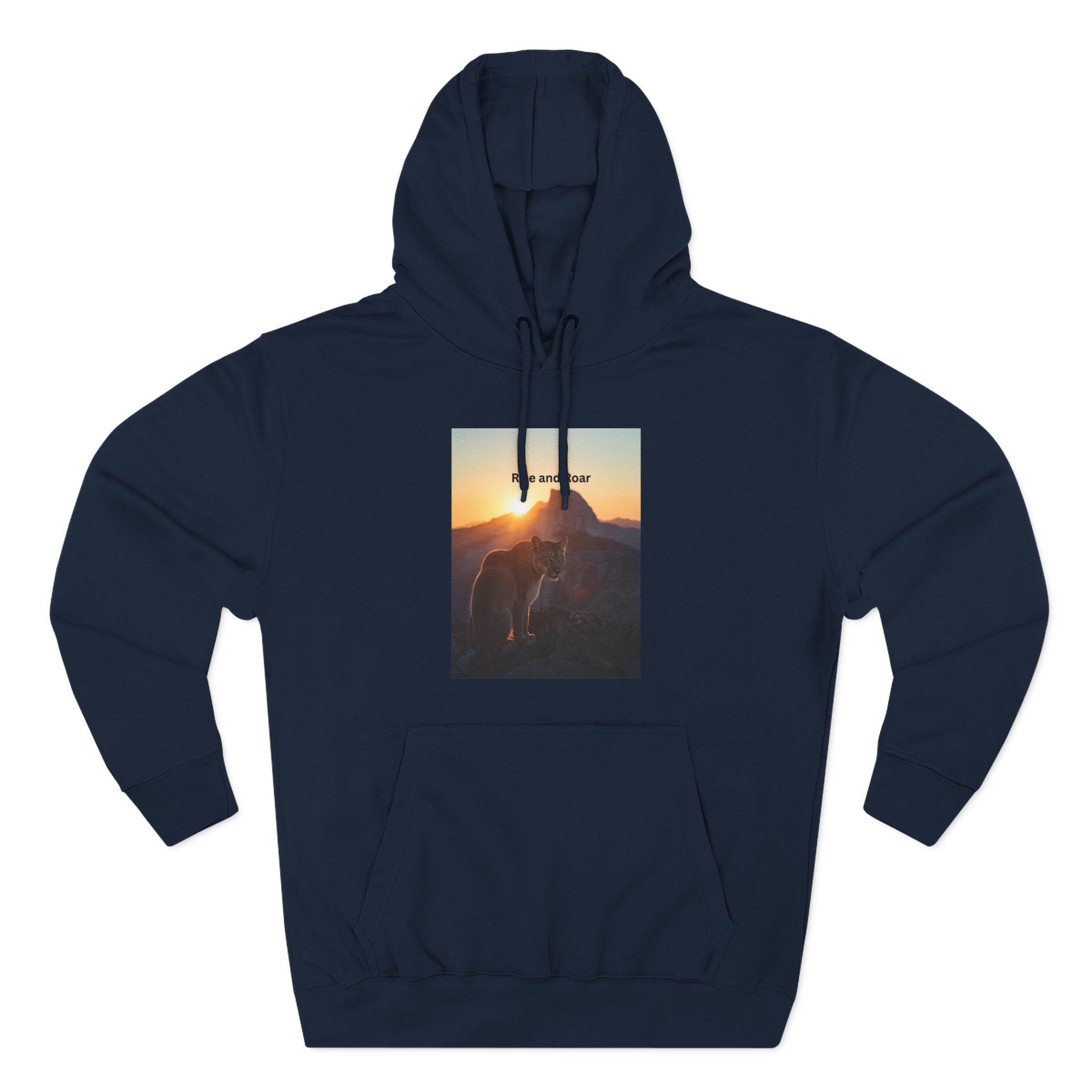 Rise And Roar Sunset Adventure Fleece Hoodie, Cozy Outdoor Hoodie, Travel Apparel, Nature Lover Gift, Comfortable Sweatshirt, Perfect for Bonfires