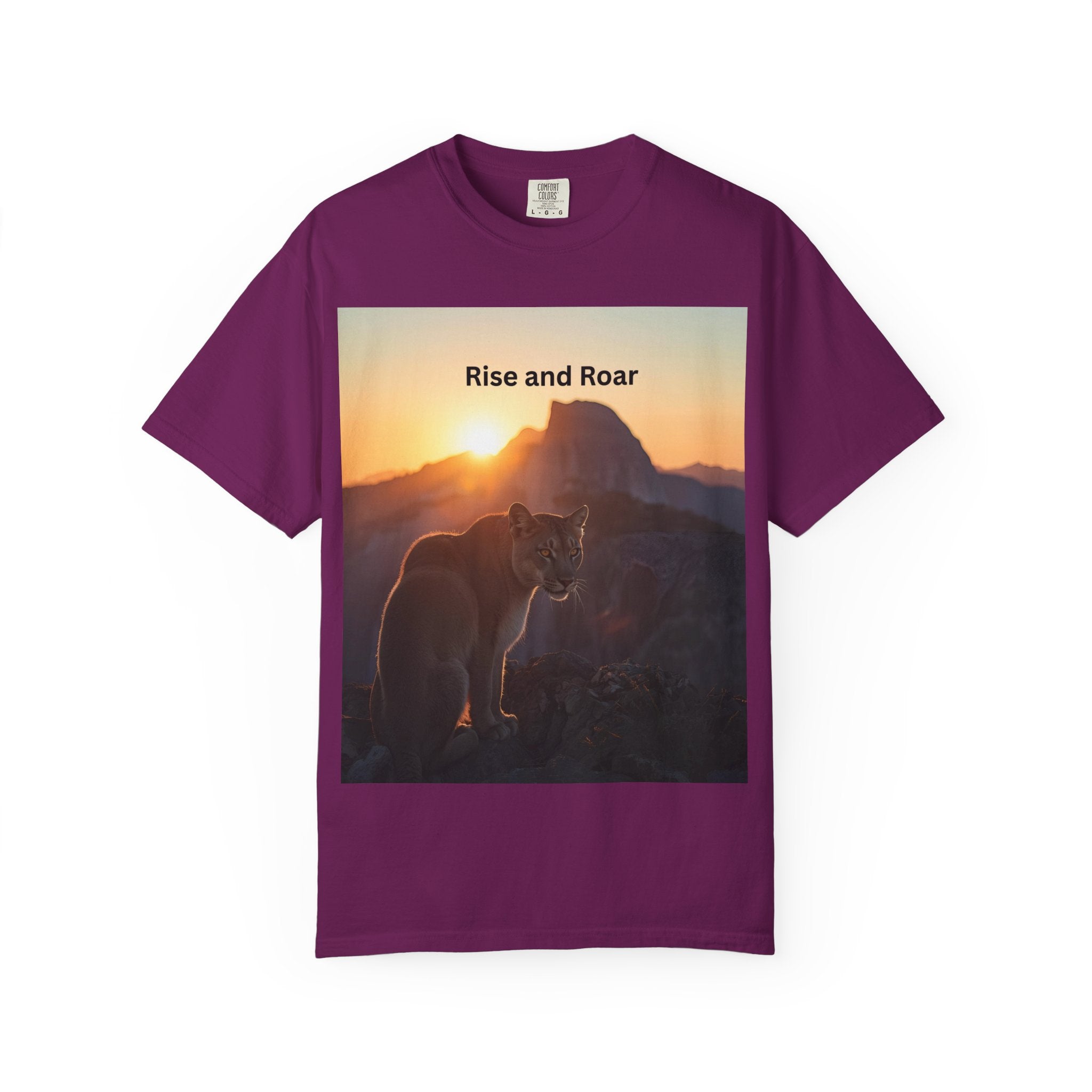 Rise And Roar Sunrise Mountain Lion T-Shirt, Rise and Roar Tee, Unisex Cotton Shirt, Graphic Tee for Nature Lovers, Adventure Apparel, Gifts for [...]