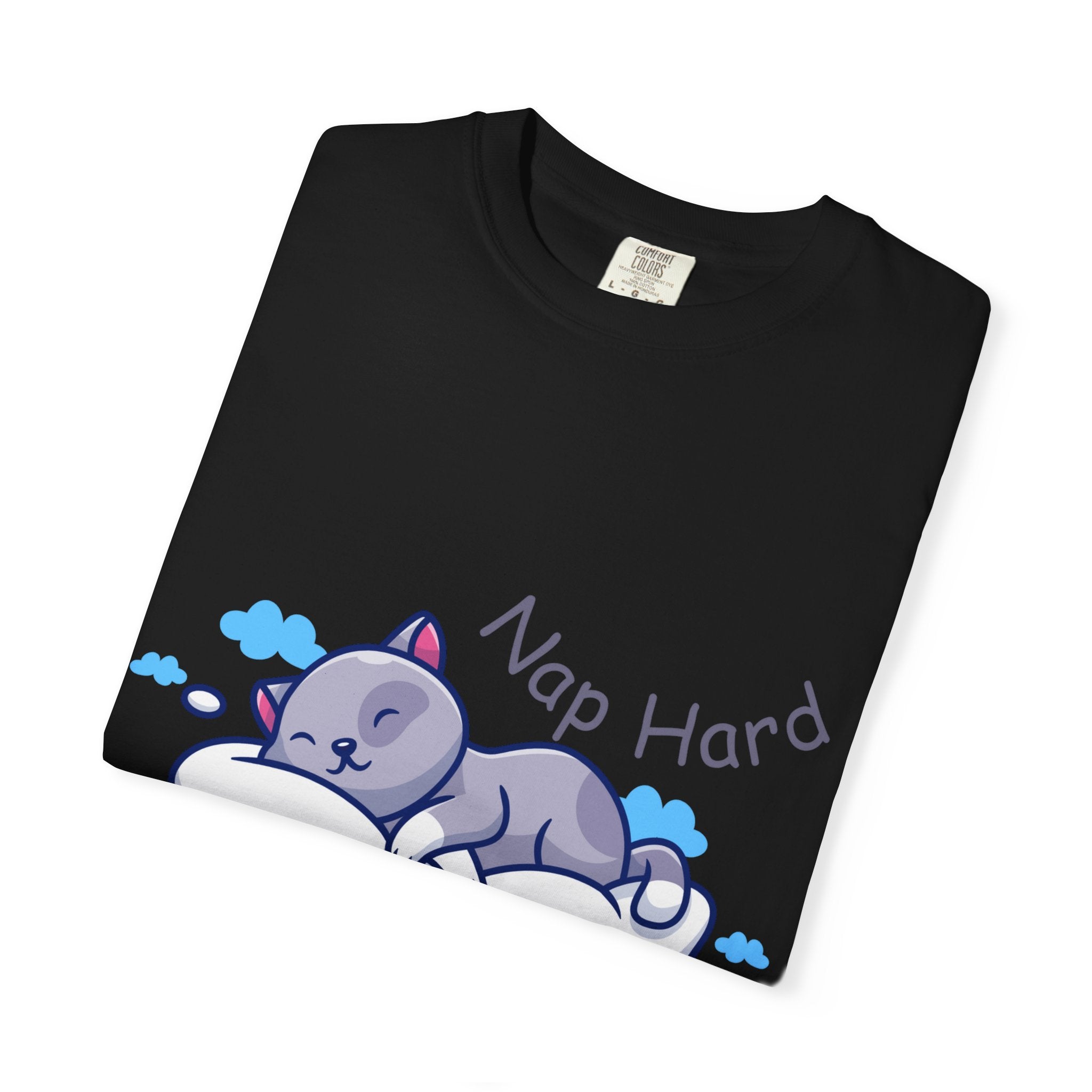 Cat Nap Graphic T-shirt, Cute Cat Tee, Relaxed Fit Apparel, Gift for Cat Lovers, Cozy Lounge Wear, Funny Pet Humor Top