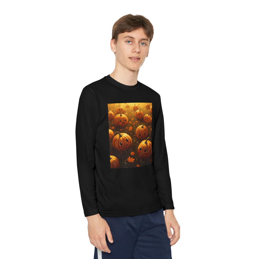 Happy Halloween Pumpkin Youth Long Sleeve Competitor Tee