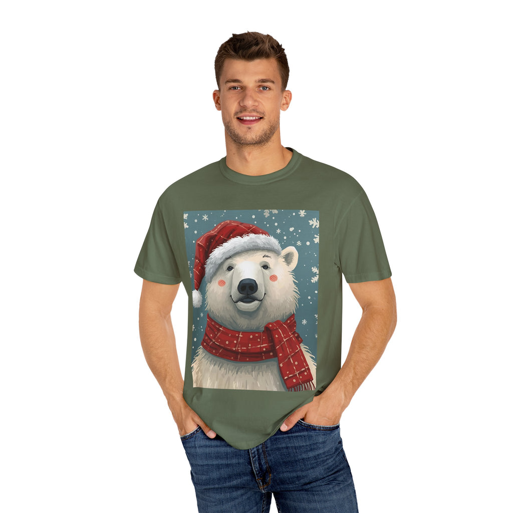 Cozy Holiday Polar Bear T-Shirt, Christmas Tee, Unisex Shirt, Festive Apparel, Gift for Animal Lovers, Winter Wear