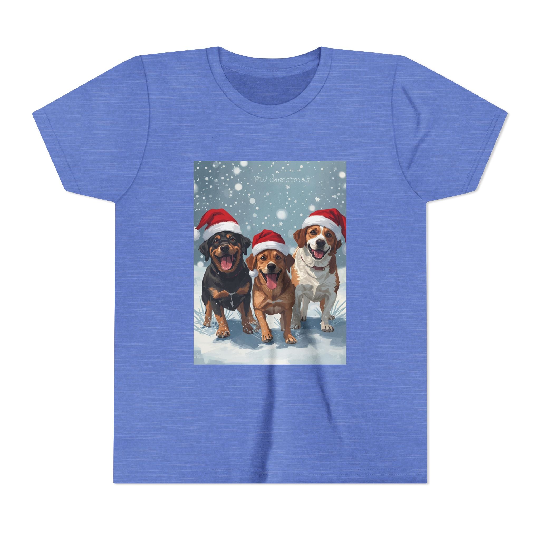 Cute Christmas Dogs Youth Short Sleeve Tee
